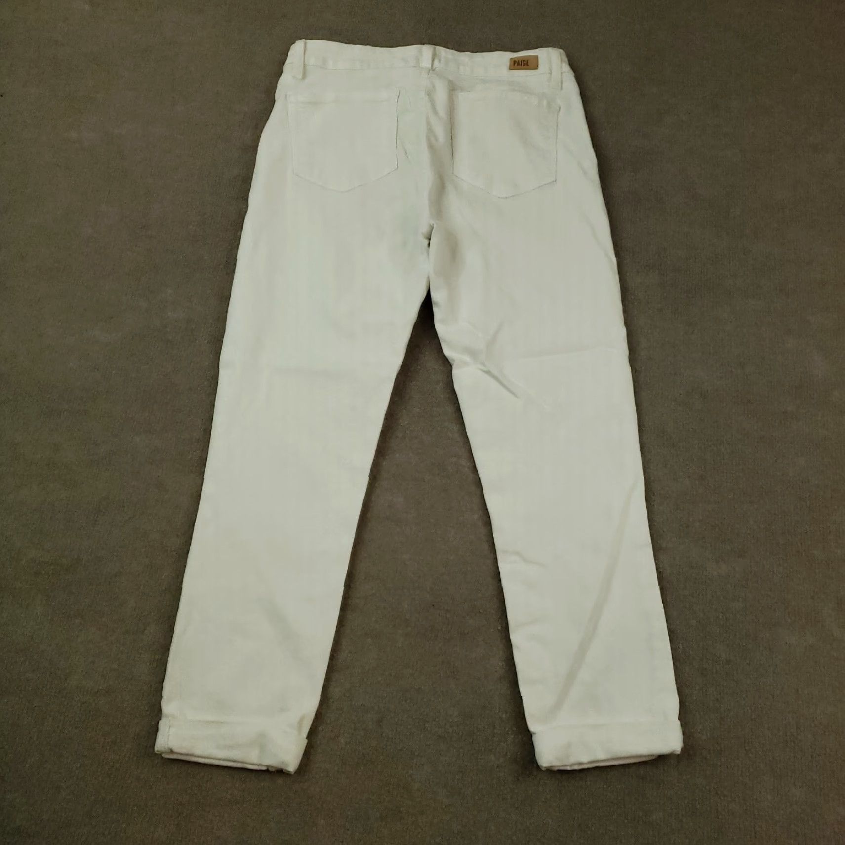 Paige Paige Jeans Womens White Denim Skinny Kylie Crop Stretch 29x25 Size 29" - 8 Thumbnail