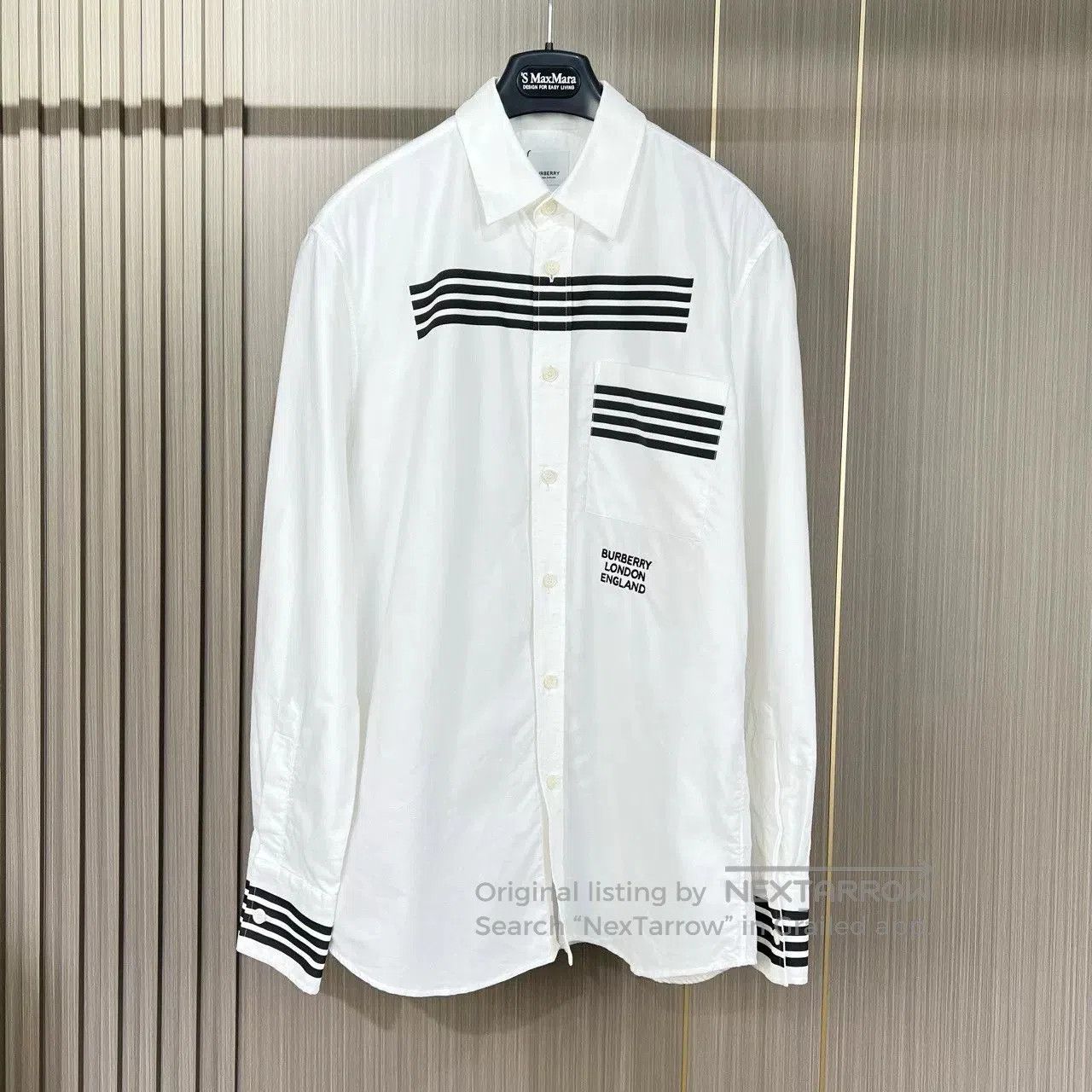 Burberry burberry embroidered stripe long sleeve shirt. Size US M / EU 48-50 / 2 - 1 Thumbnail