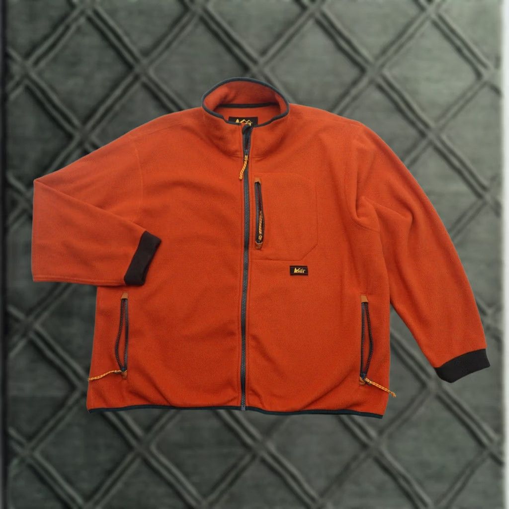 Vintage VINTAGE REI Jacket Womens 1XL Orange Full Zip Fleece with Pockets Outdoor 26x25 Size XL / US 12-14 / IT 48-50 - 1 Thumbnail