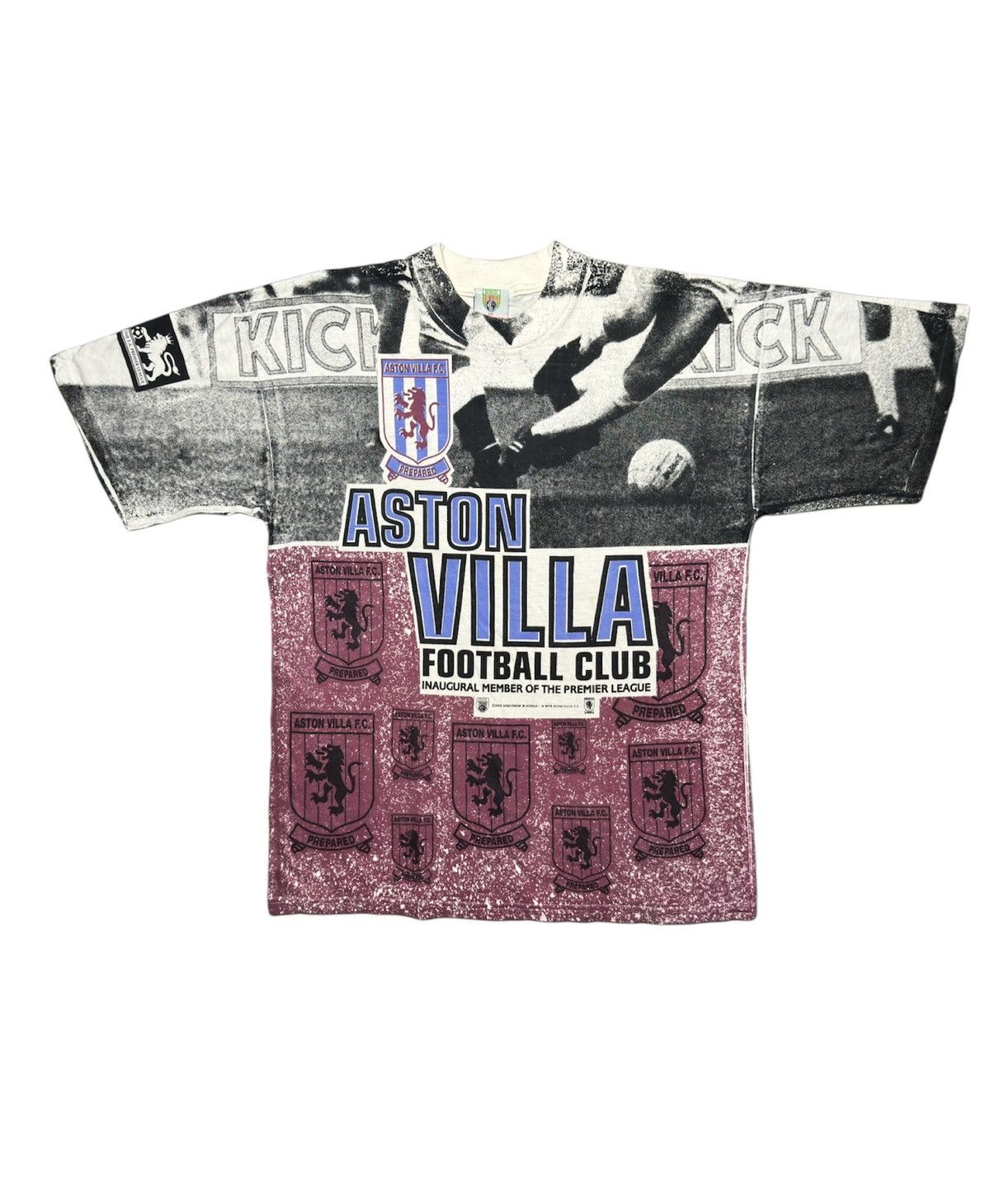 image of Print All Over Me x Soccer Jersey Vintage 90's Aston Villa Soccer Football T-Shirt Aop Graphic (Siz