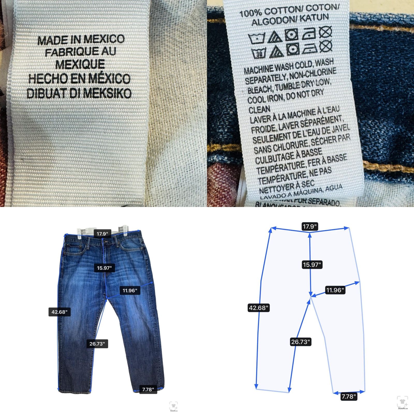 Lucky Brand Lucky Brand 363 Vintage Straight Jeans Mens 36x30 Blue Medium Wash Relaxed Denim logo patch 5-Pocket Zip Fly Regular Inseam 30 Size US 36 / EU 52 - 9 Thumbnail