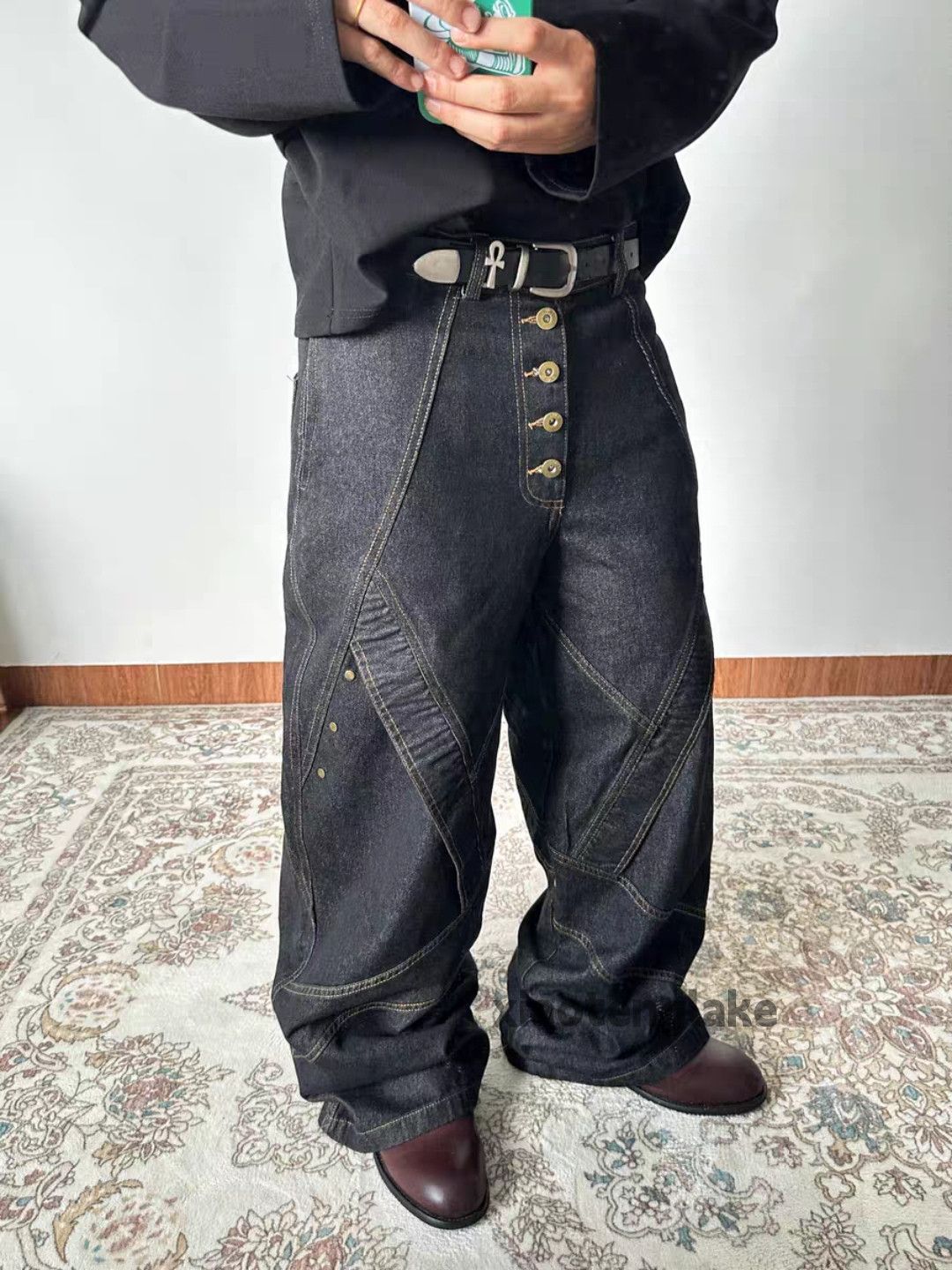 Jean ltx vintage loose baggy skate hiphop cargo flared jeans Size US 34 / EU 50 - 2 Thumbnail
