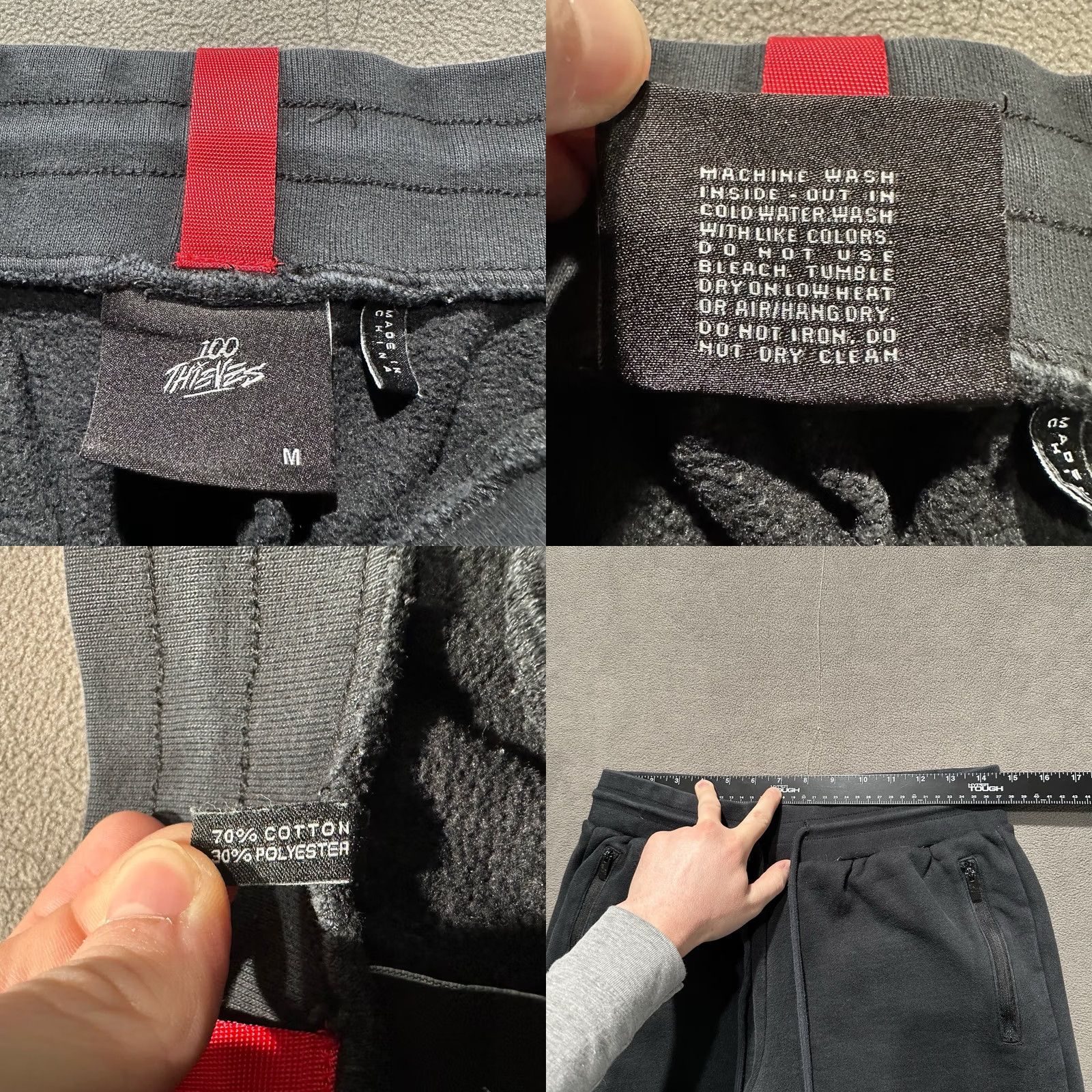 100 Thieves 100 Thieves Jogger Sweatpants Mens M Black Embroidered Pockets Slim Fit Casual EUC Size US 31 - 8 Thumbnail