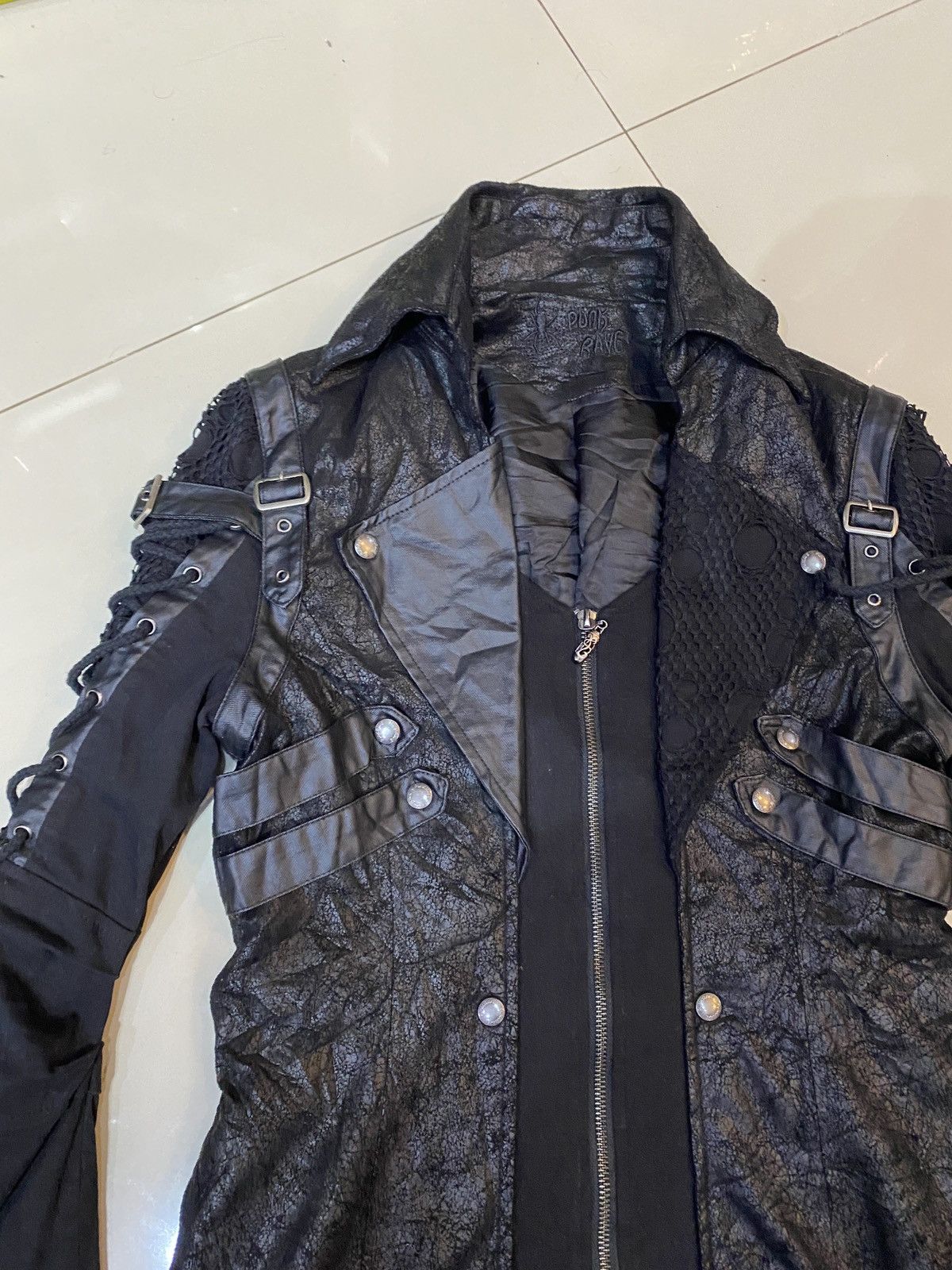 If Six Was Nine Japanese Rave Bondage Faux Leather Coat Ghotic Punk Style Size US M / EU 48-50 / 2 - 3 Thumbnail