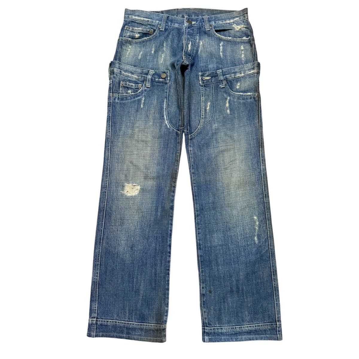 Nicole Club Monsieur Nicole Reconstructed Denim Jeans 20471120 Size US 31 - 1 Thumbnail