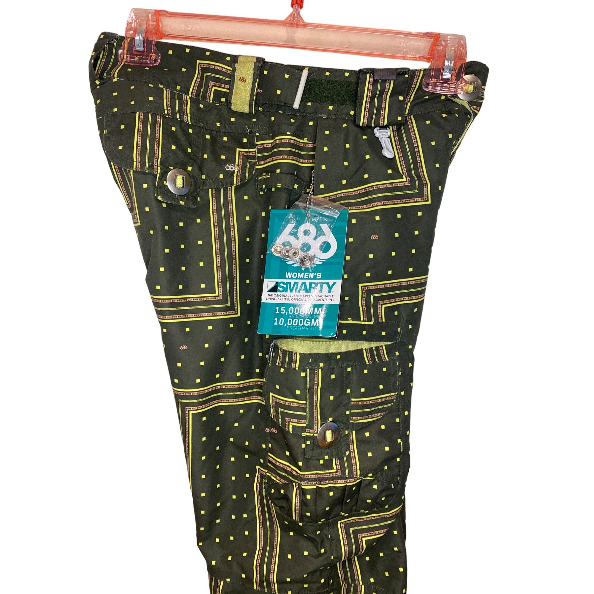 686 NWT 686 Smarty Original Cargo Ski Pants Zig Zag W's S Remove Size 28" / US 6 / IT 42 - 14 Thumbnail