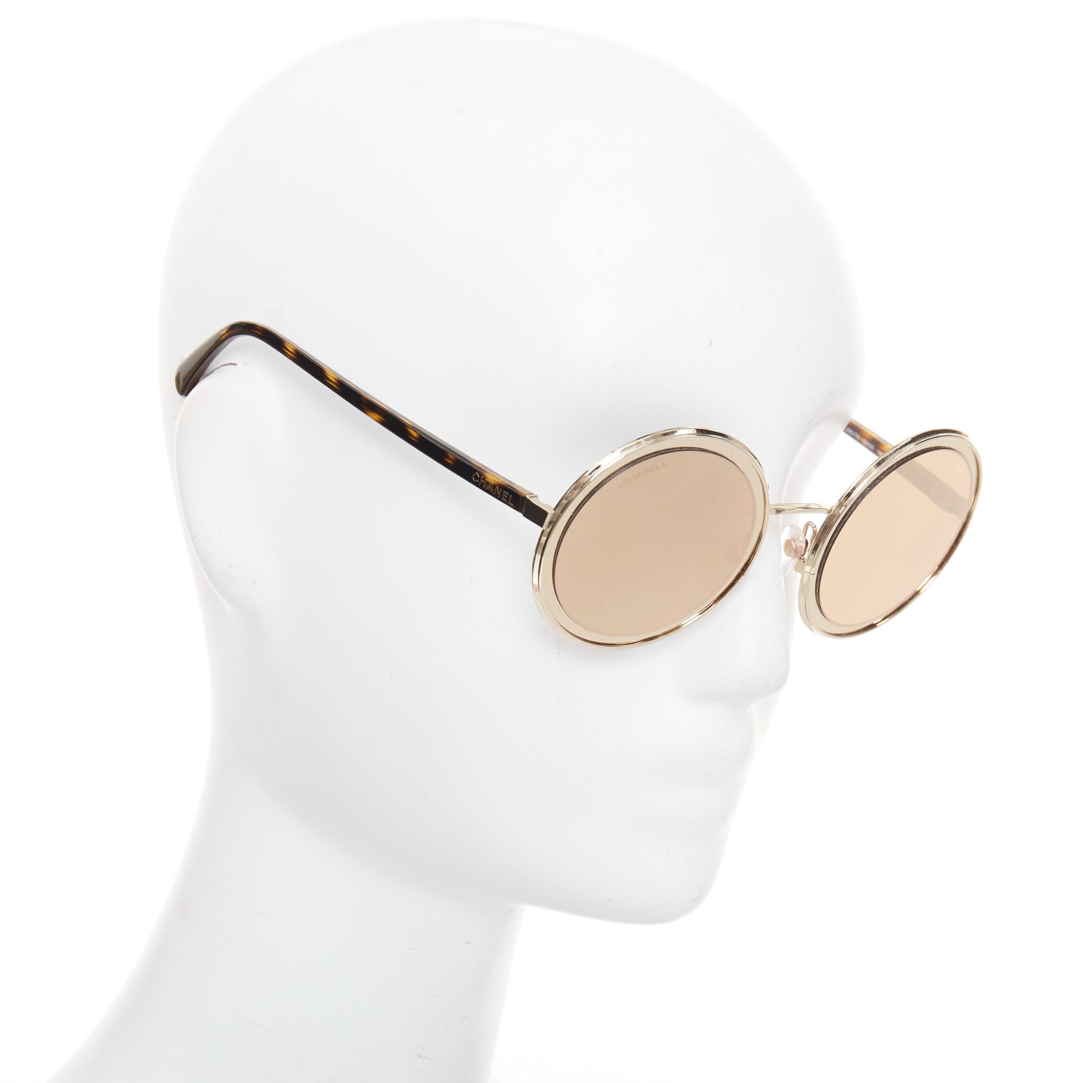 Chanel CHANEL 4226 gold-tone round mirrored lens resin temple sunglasses Size ONE SIZE - 1 Thumbnail