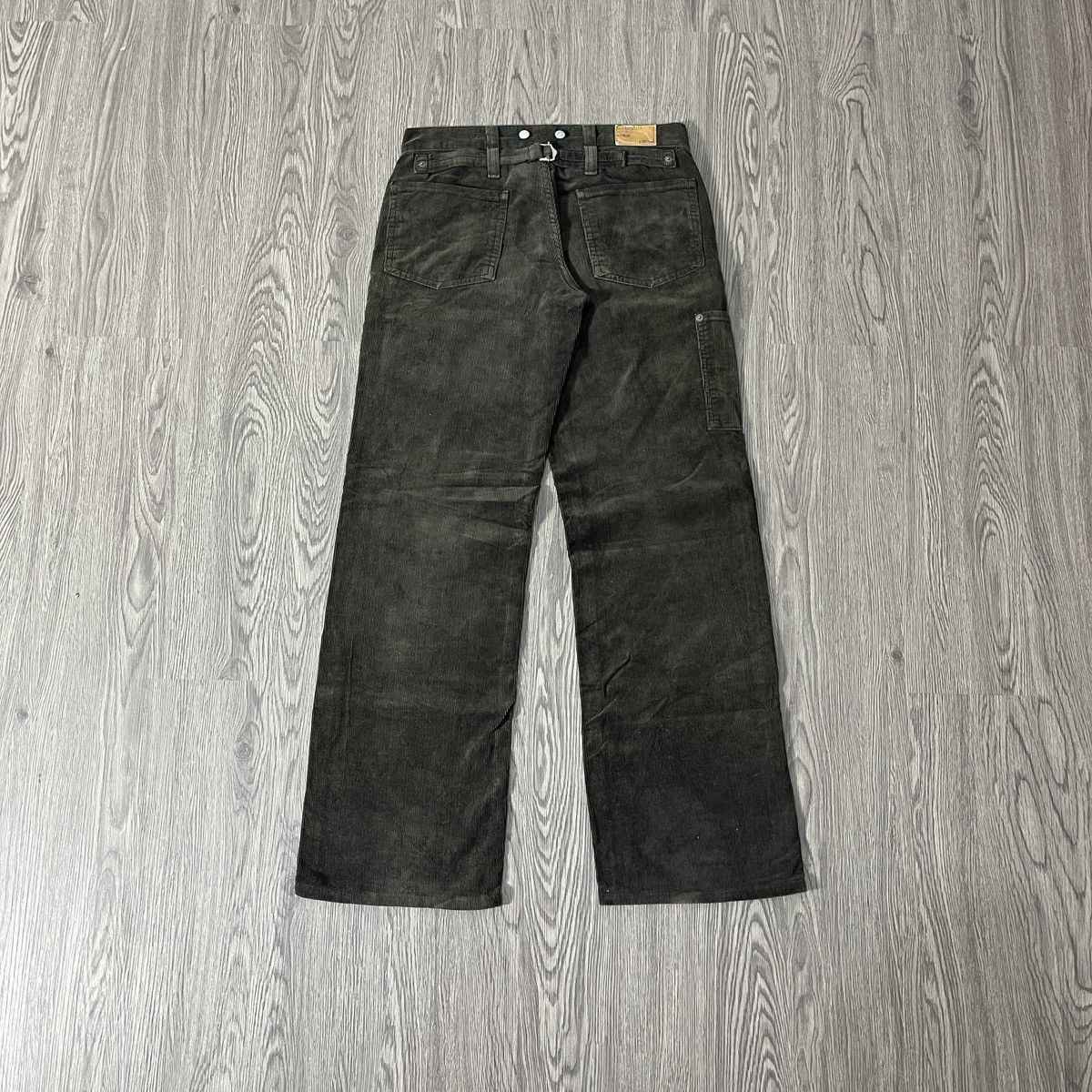 Margaret Howell Edwin x Margaret Howell Green Carduroy Pant Buckel Back Lgb Size US 29 - 13 Thumbnail