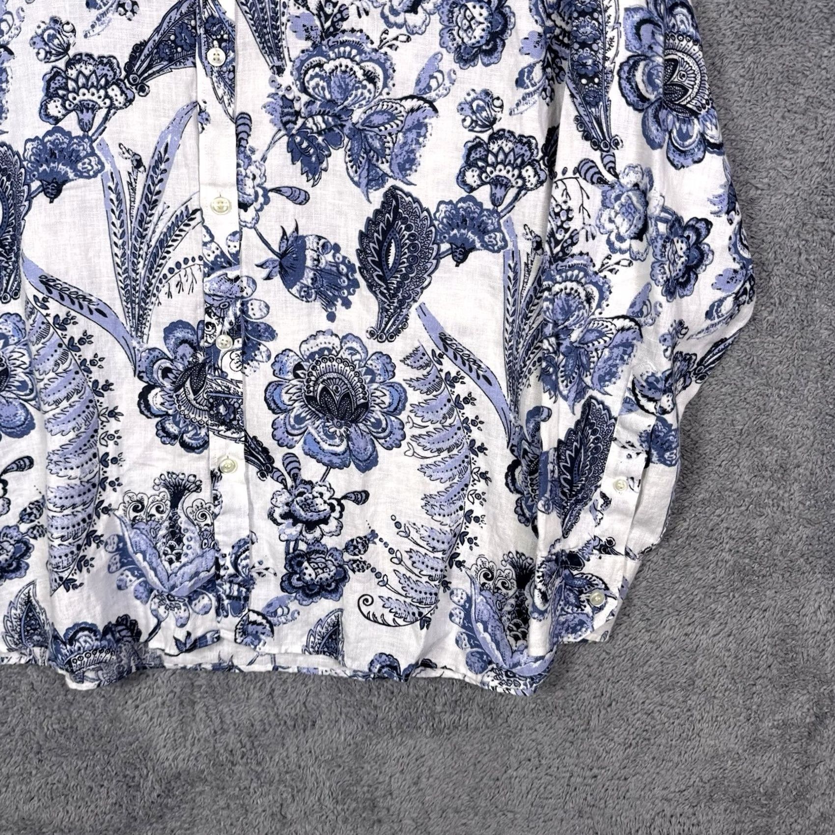 Murano Murano Baird McNutt Linen Shirt Mens L Paisley Floral Button-Up Size US L / EU 52-54 / 3 - 2 Thumbnail