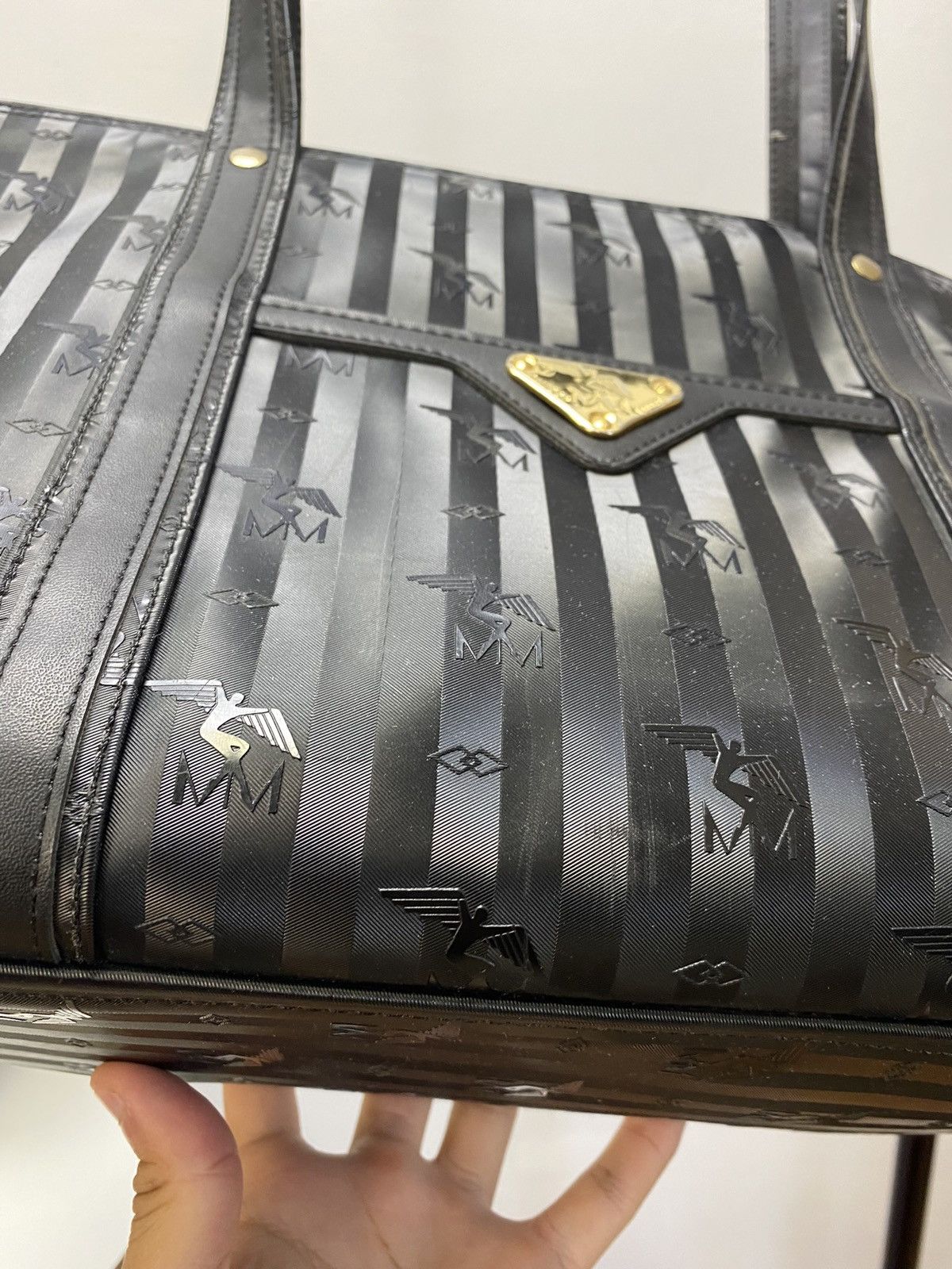 MCM MAISON MOLLERUS Luxury Monogram Handle Bag Black Vintage Size ONE SIZE - 6 Thumbnail