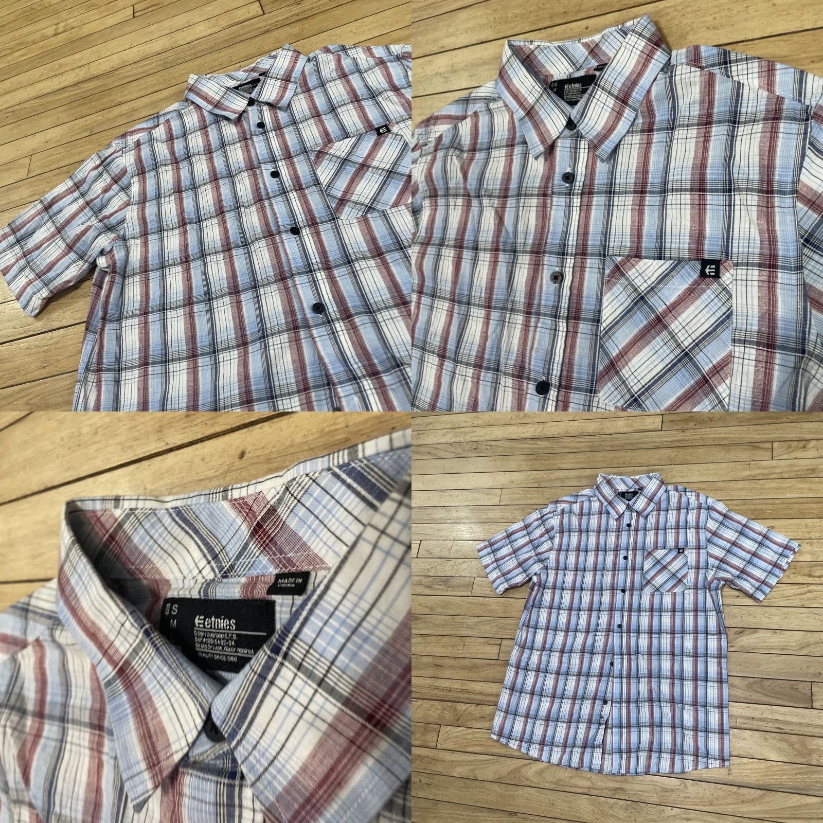 Etnies VINTAGE ETNIES Button-Up Shirt Men XL SKATE Y2k Streetwear Red White Blue Plaid Casual Classic Size US XL / EU 56 / 4 - 11 Thumbnail