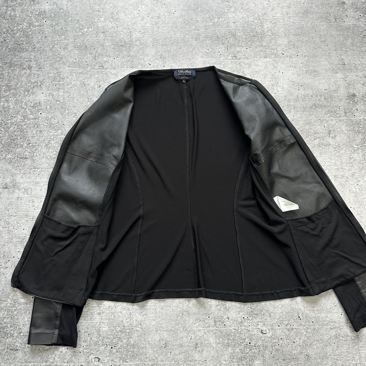 Vintage S Max Mara Leather Soft Combination Viscose Jacket Size L / US 10 / IT 46 - 14 Thumbnail