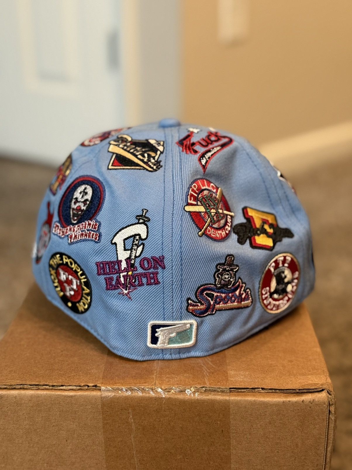 Fuck The Population FTP LEAGUE FITTED HAT BLUE 7 1/2 Size ONE SIZE - 3 Thumbnail