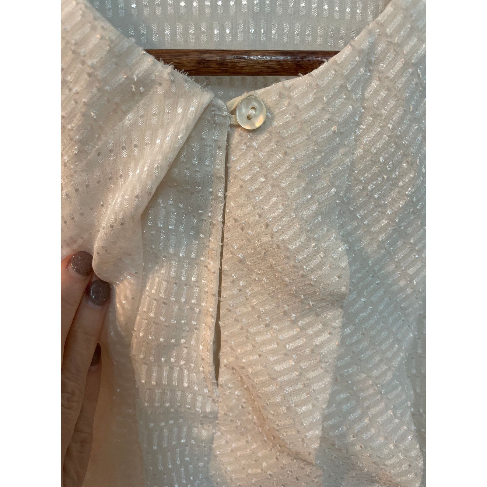 Nanette Lepore Nanette Lepore Semi-Sheer Silk Blend Ruffled Front Blouse, 2 Size XS / US 0-2 / IT 36-38 - 4 Thumbnail