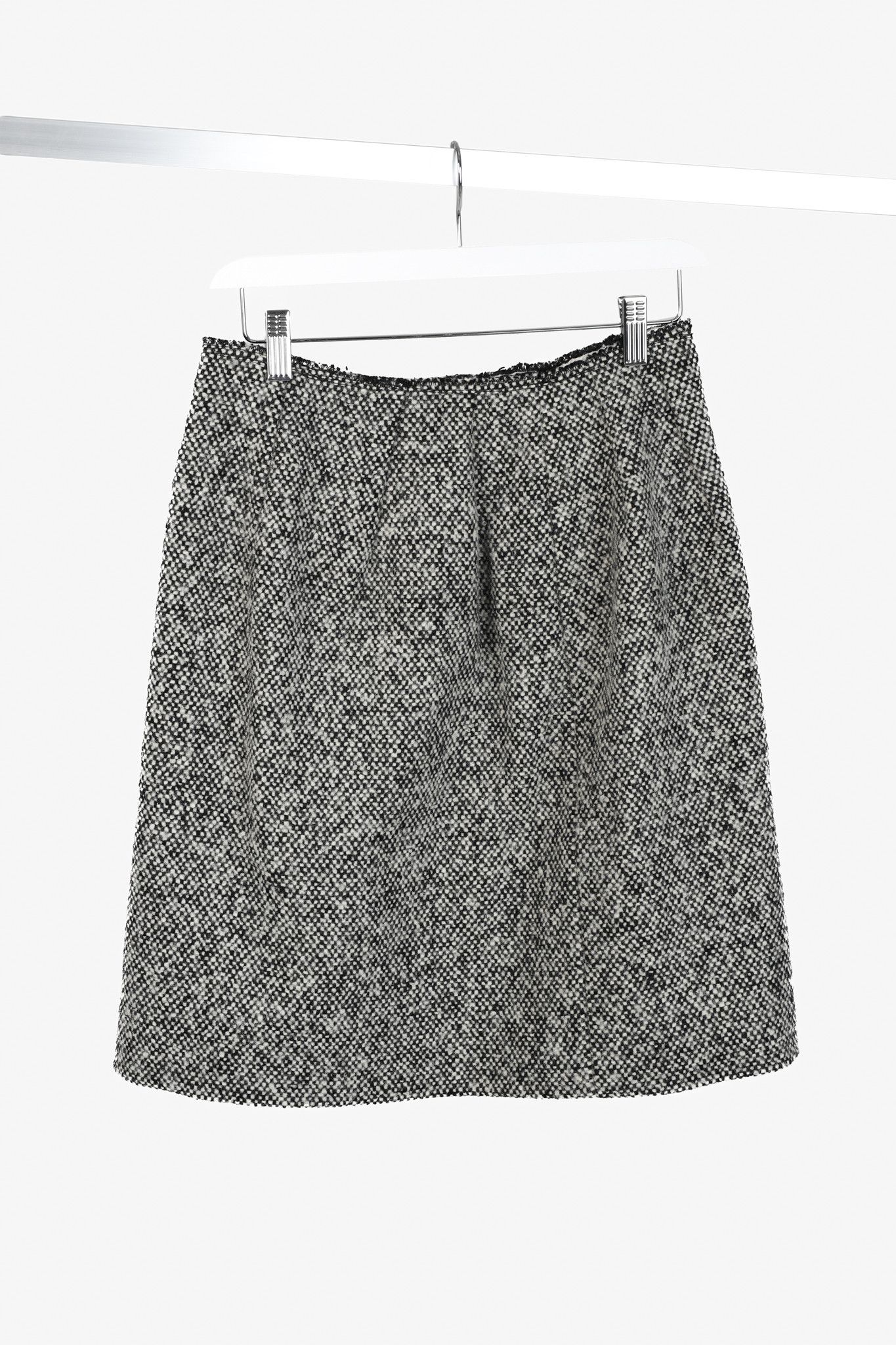 Prada Prada Miu Miu Black White Wool Tweed Wrap Skirt Size 28" / US 6 / IT 42 - 1 Thumbnail