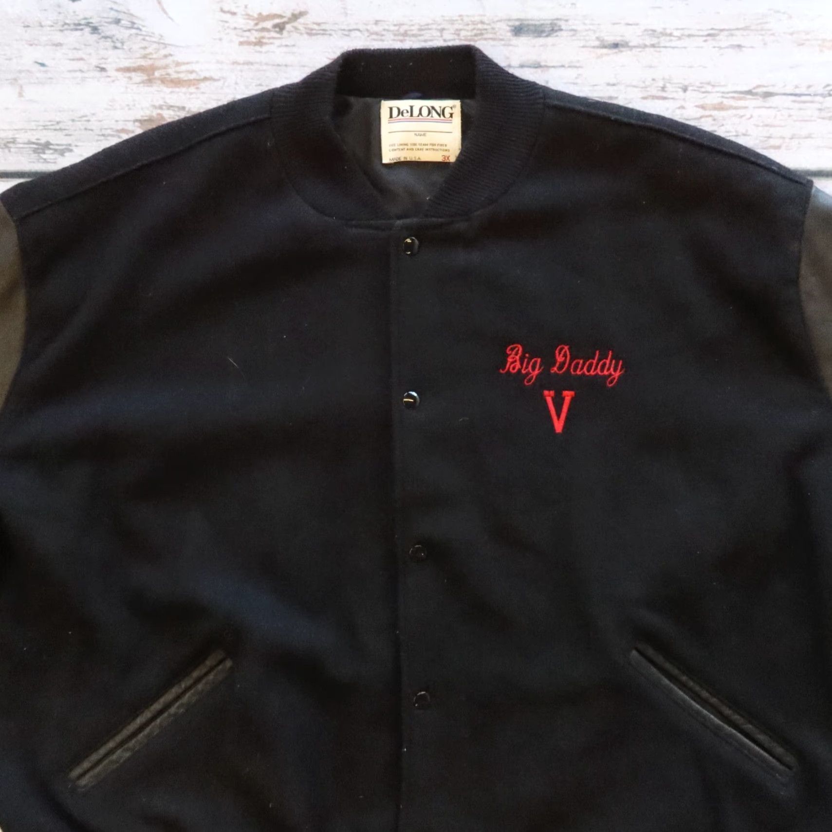 Vintage VINTAGE DeLong Pan-Africanism Peace Varsity Bomber Jacket Men's 3XL Black Leather Jacket Size US XXL / EU 58 / 5 - 4 Thumbnail