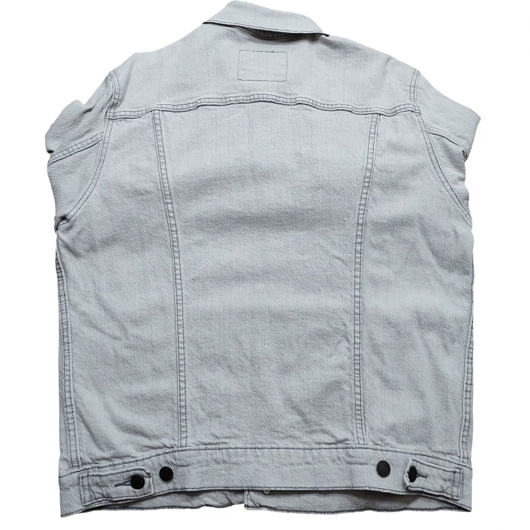Levi's VINTAGE Levi's Premium Mens Big E Trucker Jean Jacket Gray 90s Relaxed Regular Size L - Mens Jacket Size US 33 - 3 Thumbnail