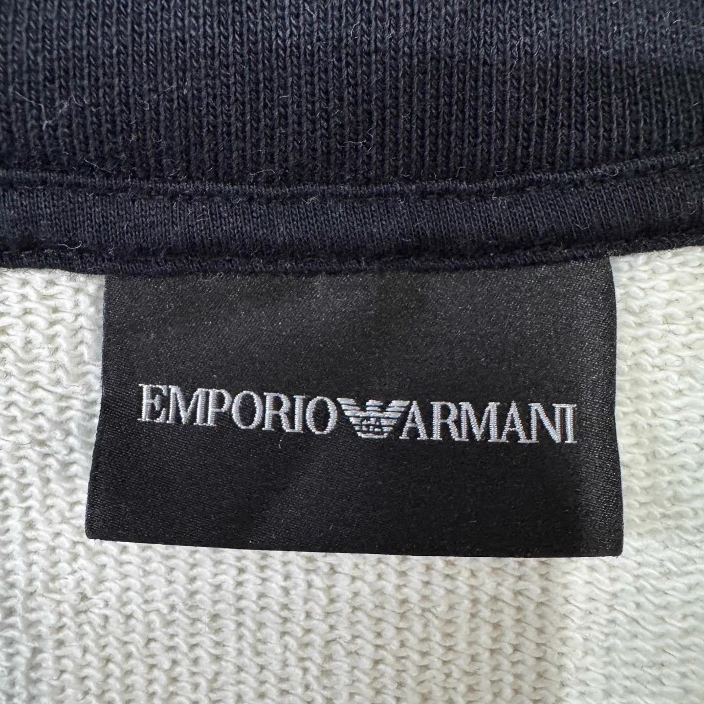 Armani ARMANI White & Blue Color Block Half-Zip Sweatshirt Q10 Size US M / EU 48-50 / 2 - 4 Thumbnail