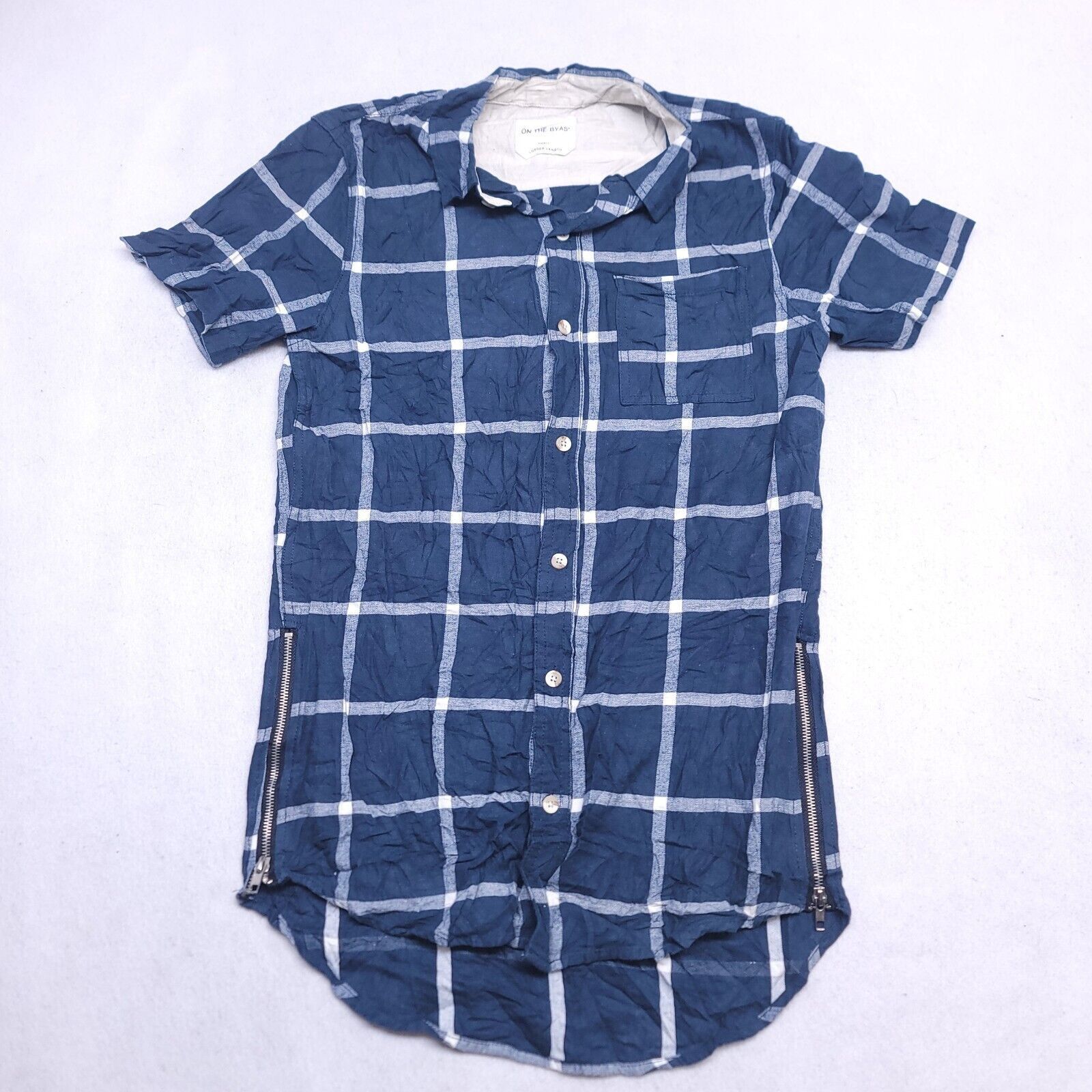 On The Byas On the Byas Tartan Flannel Shirt Mens Size Small Blue White Size US S / EU 44-46 / 1 - 2 Thumbnail