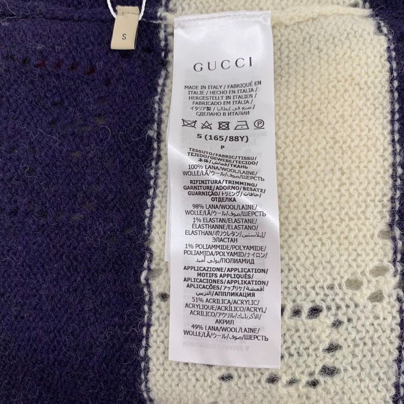 Gucci Gucci Color-blocked striped tiger floral embroidered wool Size US S / EU 44-46 / 1 - 6 Thumbnail