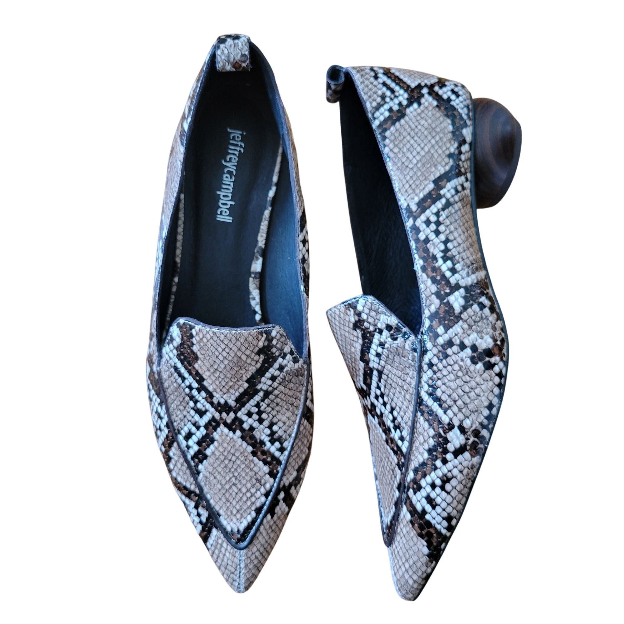Jeffrey Campbell Jeffrey Campbell 8.5 Snake Print Pointed Toe Loafers Wooden Size US 8.5 / IT 38.5 - 1 Thumbnail