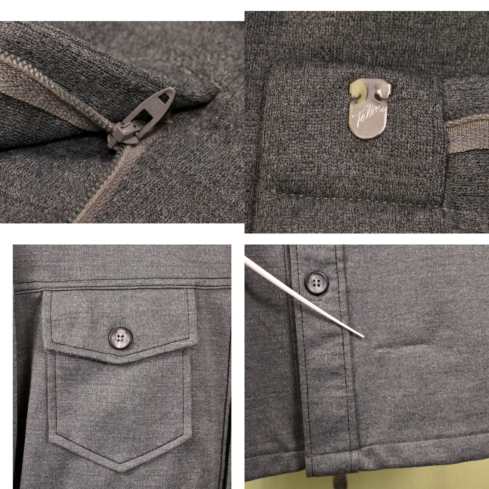 JCPenney VINTAGE JC Penney Men's VTG 70s Grey 2 PC Polyester Leisure Suit Sz 42 1970s Disco Mens Size 36R - 9 Thumbnail