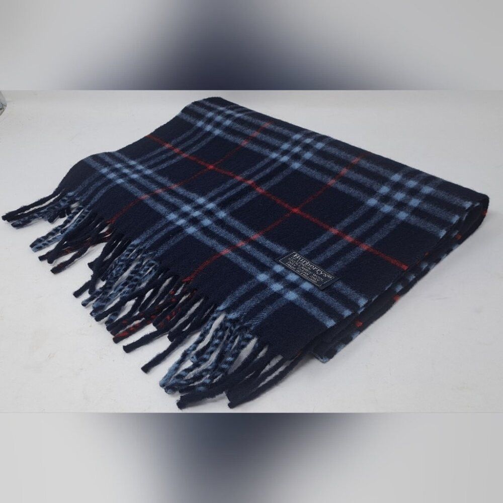 Burberry Burberry Men's Scarf Navy Nova Check Vintage Y2K 90s Lambsw Size ONE SIZE - 5 Thumbnail