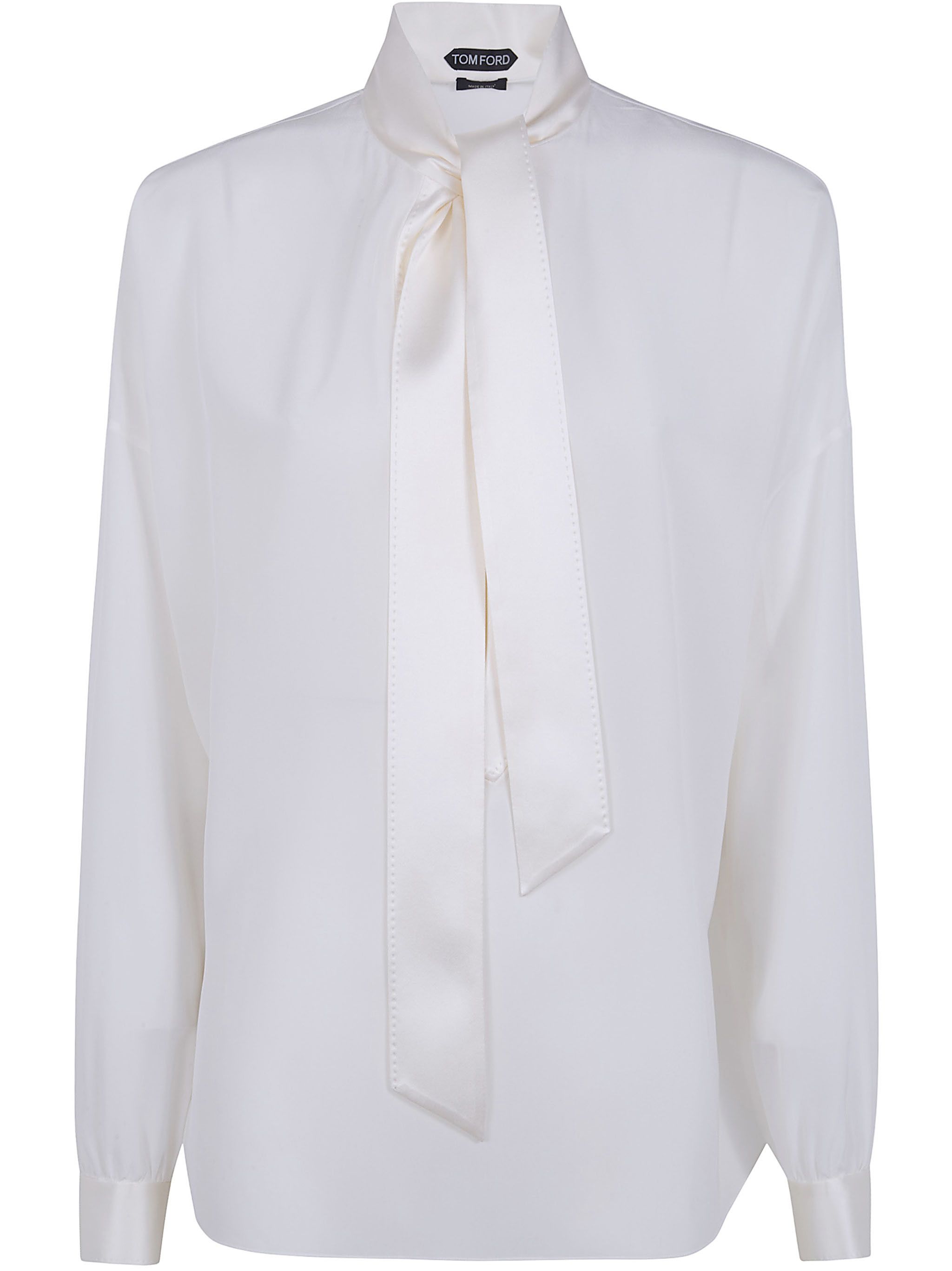 Tom Ford SILK CREPE DE CHINE LAVALLIERE TUNIC TOP Size M / US 6-8 / IT 42-44 - 1 Thumbnail