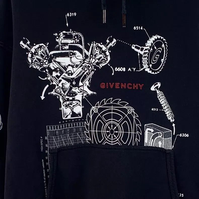 Givenchy Givenchy Black Multi-Element Tech Print Cotton Hooded Draw Size US XS / EU 42 / 0 - 4 Thumbnail