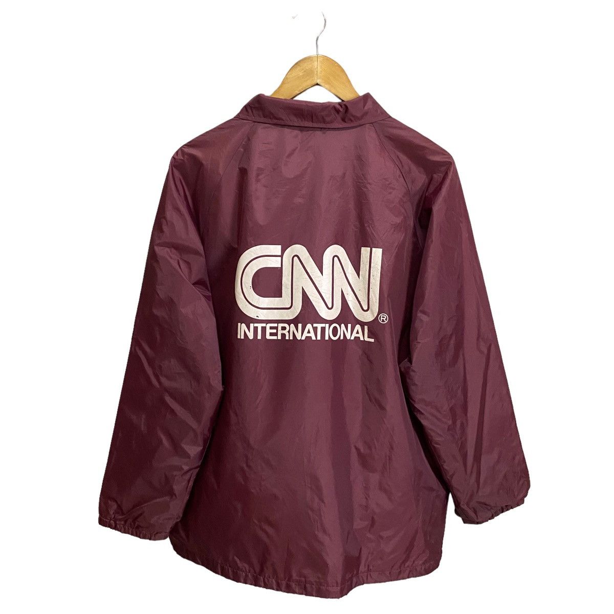 image of Vintage 1994 Cnn International Cable News Network Jacket in Dark Green, Men's (Size Large)