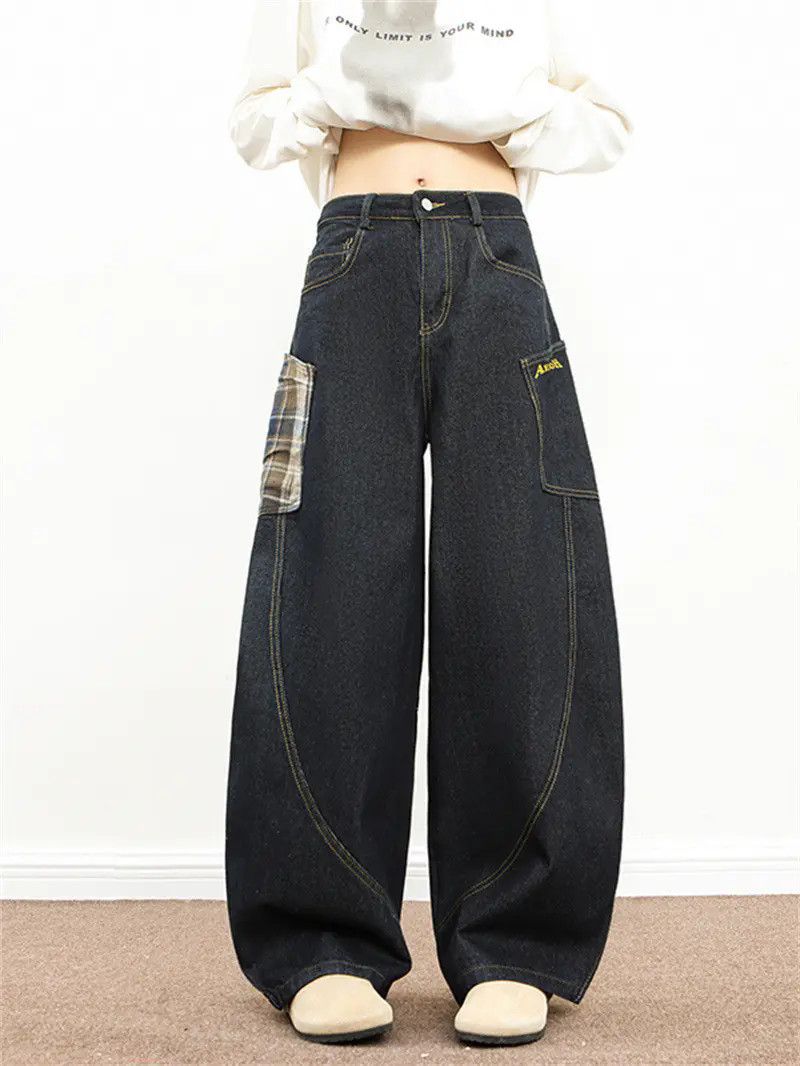 Japanese Brand Retro loose straight leg wide leg jeans Size US 32 / EU 48 - 2 Thumbnail