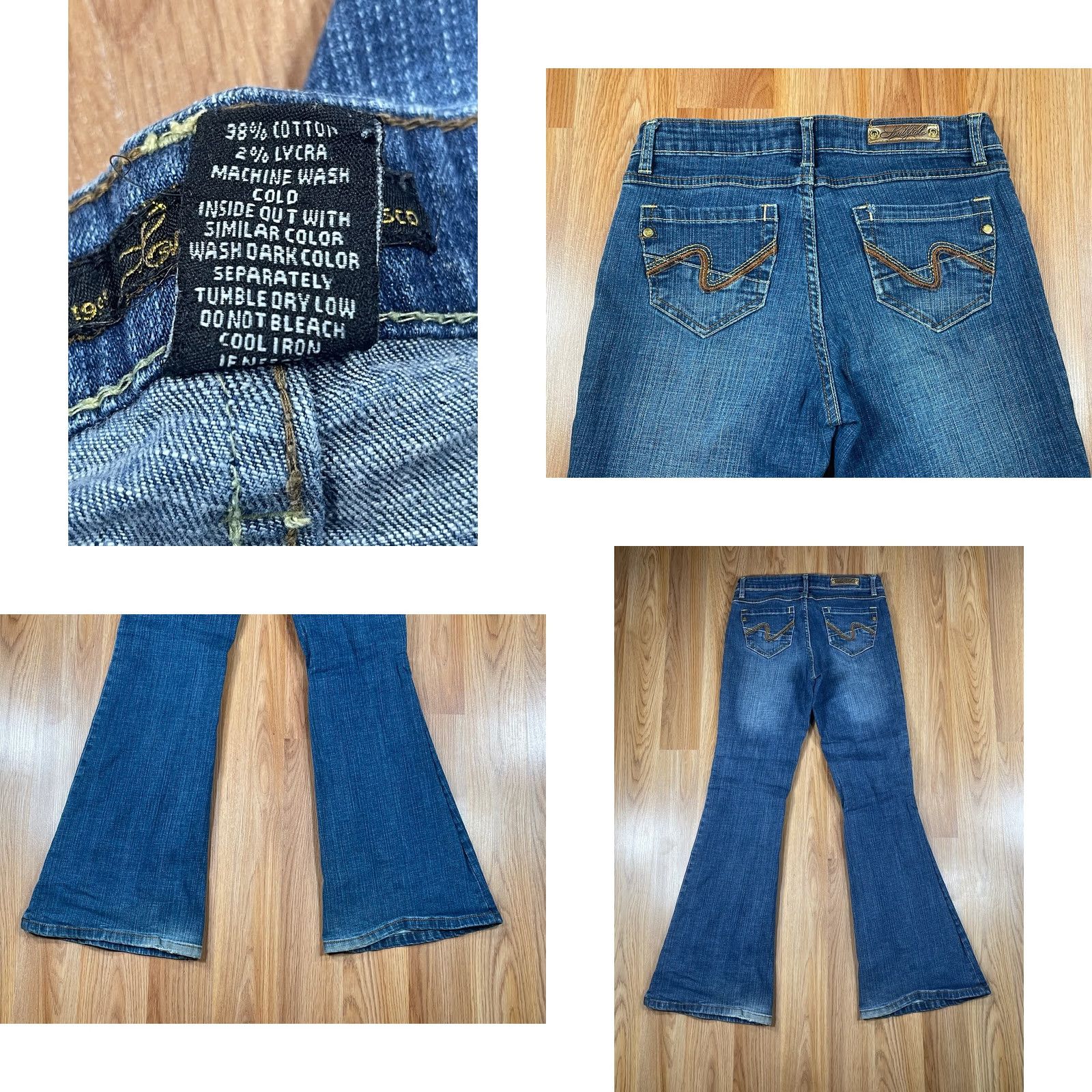 Southpole Southpole Jeans Co. Denim Jeans Mid Rise Flared Leg Faded Blue Cotton Blend Women’s 7 Size 28" / US 6 / IT 42 - 8 Thumbnail