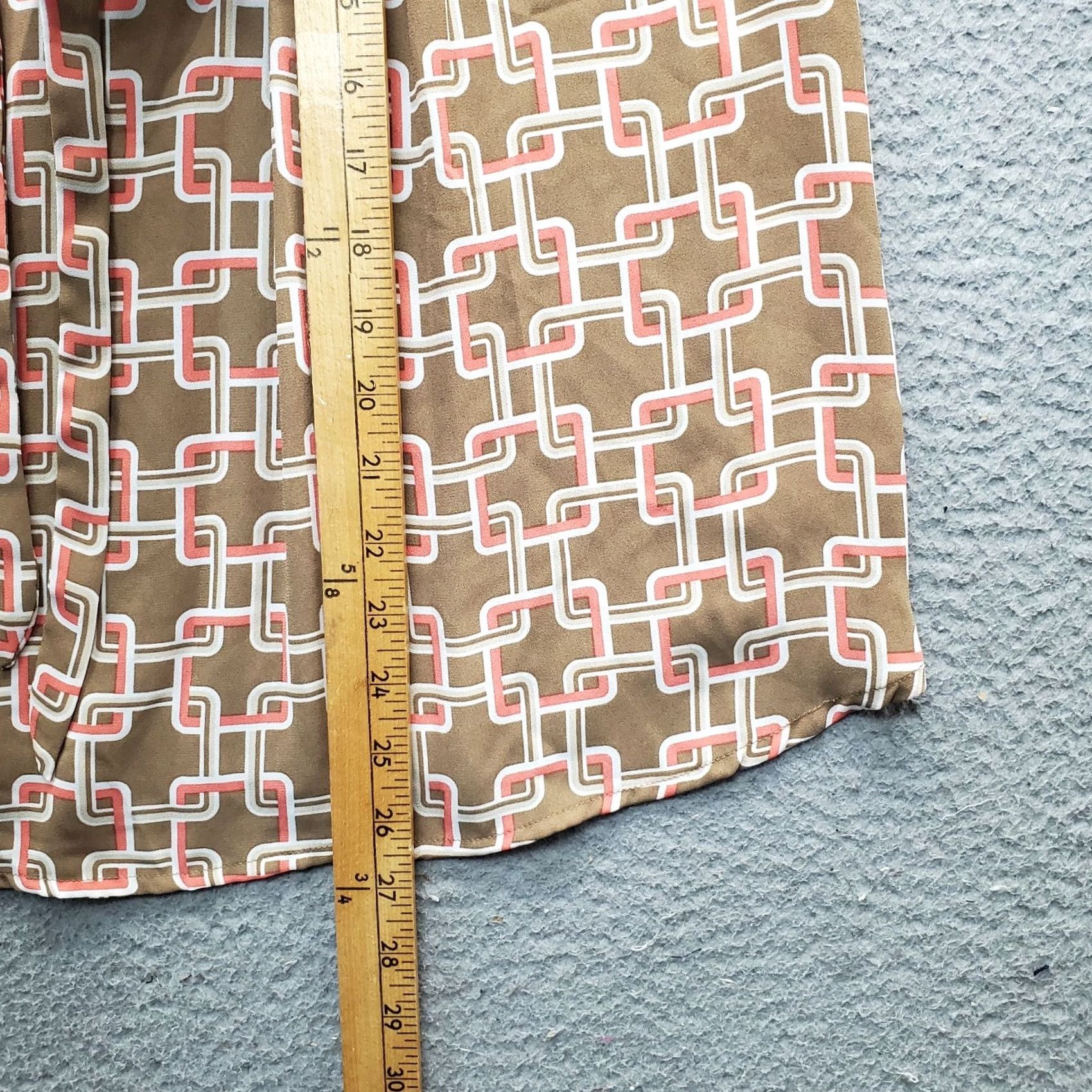 Vintage New York & Company Blouse Womens Size L Geometric Print Stretch Tie Front Size L / US 10 / IT 46 - 5 Thumbnail