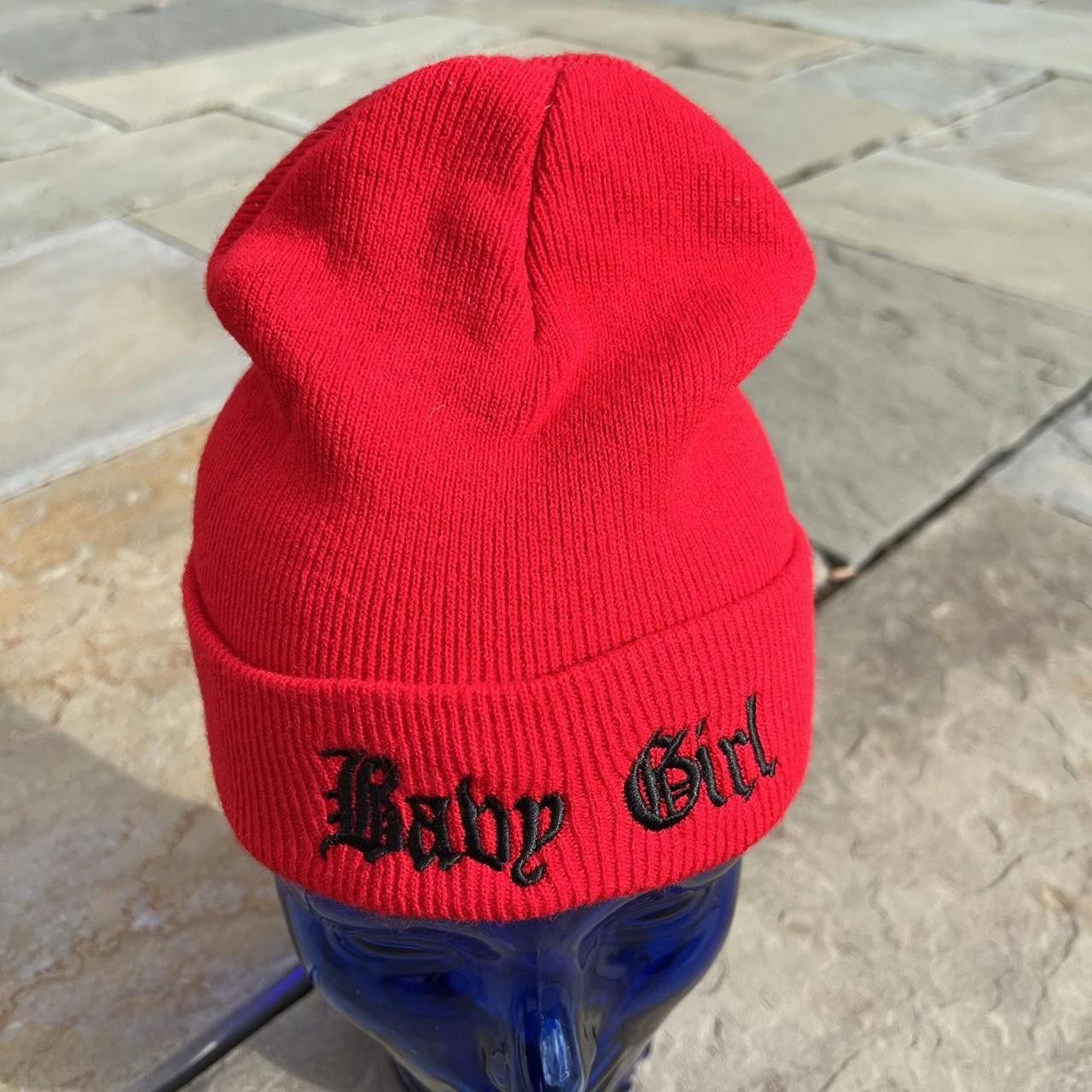 Other Baby Girl Embroidered Red Cuff Beanie Size ONE SIZE - 5 Thumbnail