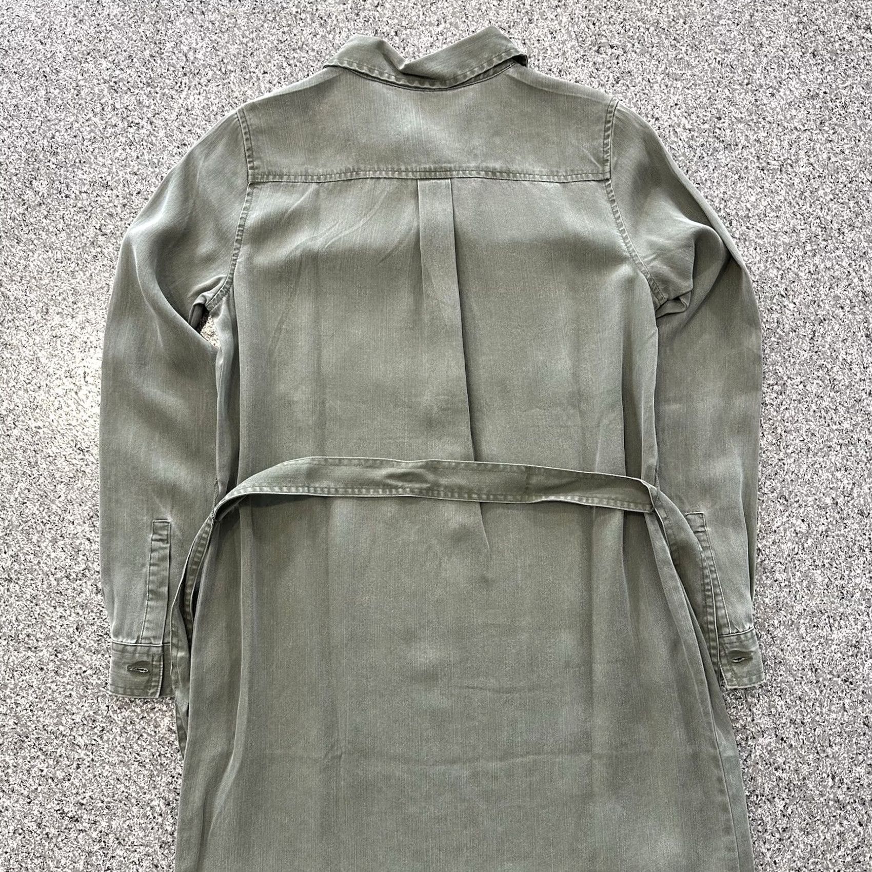 Gap Gap Shirt Dress Womens XS Long Sleeve Lyocell Belted Army Green divisible by Belted details Size XS / US 0-2 / IT 36-38 - 7 Thumbnail