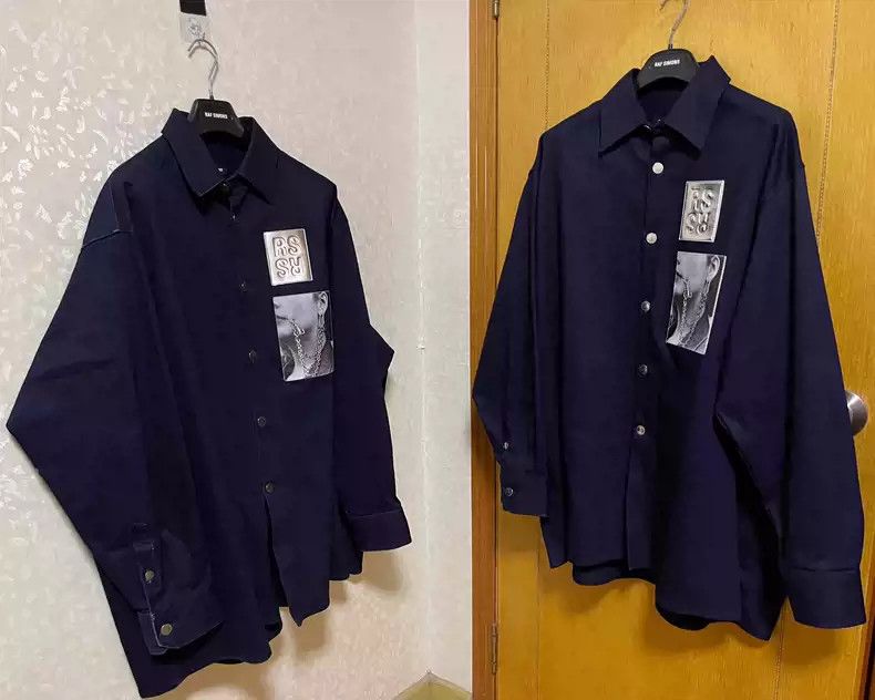 Raf Simons 19SS navy blue Dsm limited portrait jacket silver