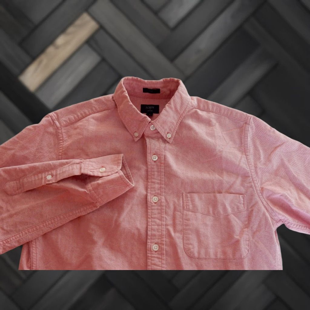 J.Crew J.CREW Shirt Men's Button-Front OxFord Slim Long Sleeve L Pink Regular Size Size US L / EU 52-54 / 3 - 1 Thumbnail