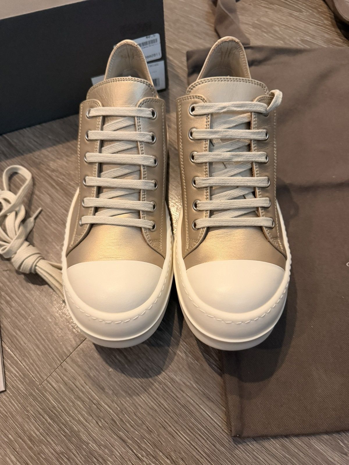 Rick Owens Rick Owens Metallic Gold Ramones Low Size 40.5 Brand New Size US 7.5 / EU 40-41 - 4 Thumbnail