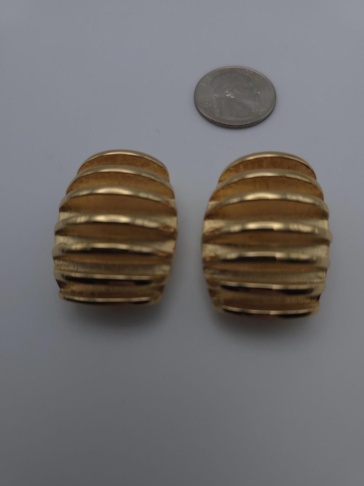 Givenchy Givenchy Paris NY Large Gold Tone Clip Earrings Size ONE SIZE - 3 Thumbnail