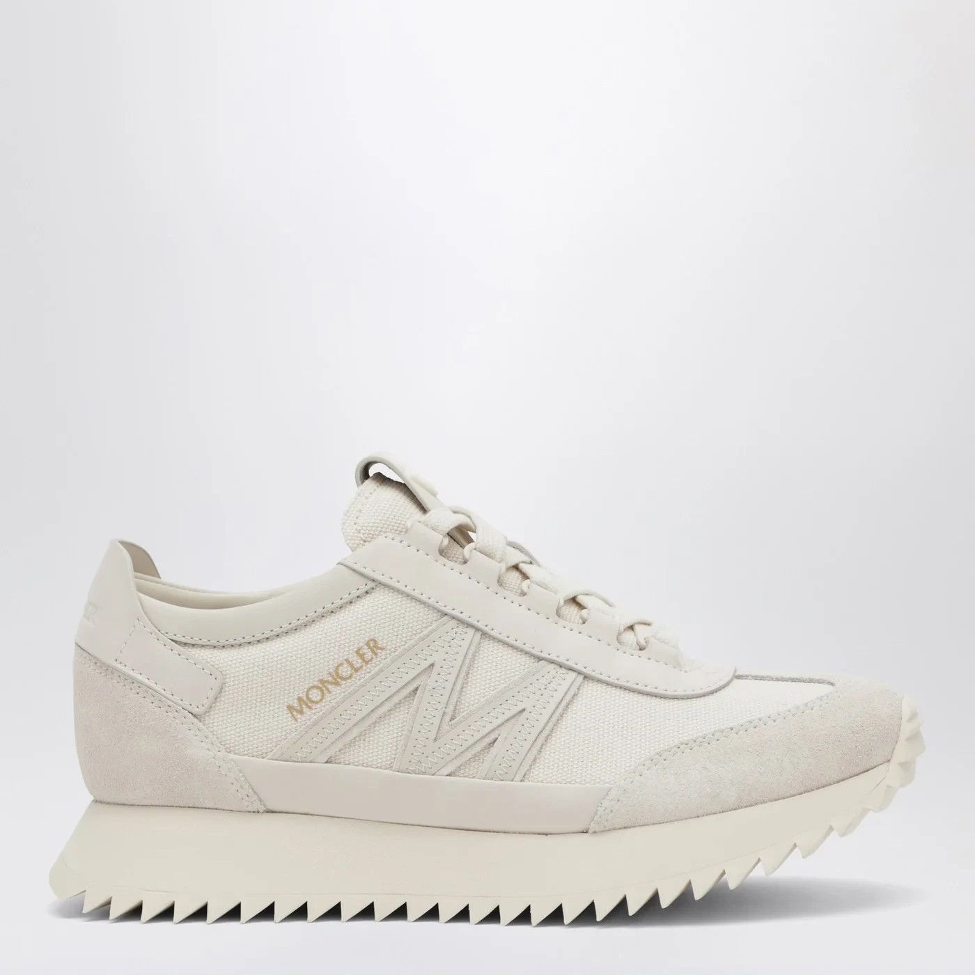 Moncler Pacey2 Beige Canvas Leather Sneakers, Women's (Size 7)