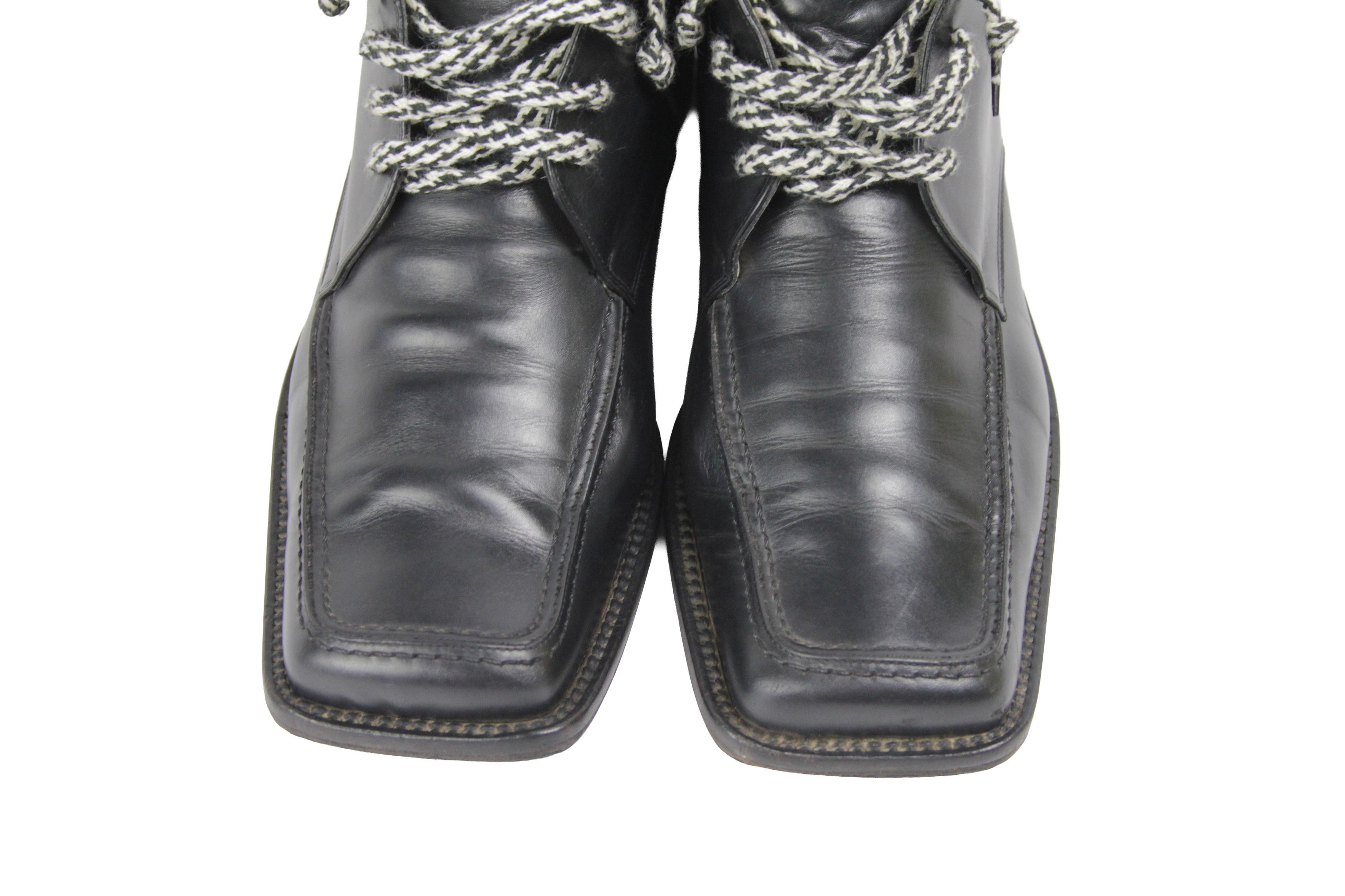 Hugo Boss 00S Square Toe Avant Garde Y2K Boots Vintage Size US 10 / IT 40 - 5 Thumbnail
