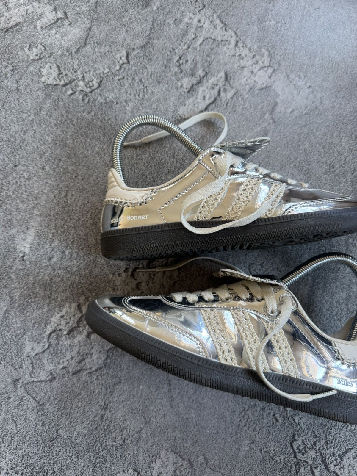 Adidas Wales Bonner & Adidas samba US5 silver metallic low sneakers Size US 5 / IT 35 - 2 Thumbnail