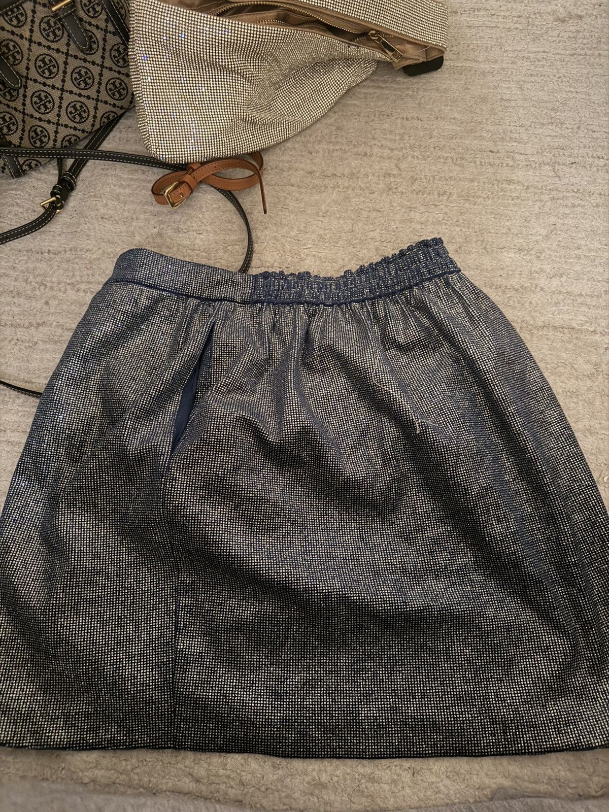Zadig & Voltaire Silver glittery blue zadig elastic skirt with pockets Size 26" / US 2 / IT 38 - 1 Thumbnail