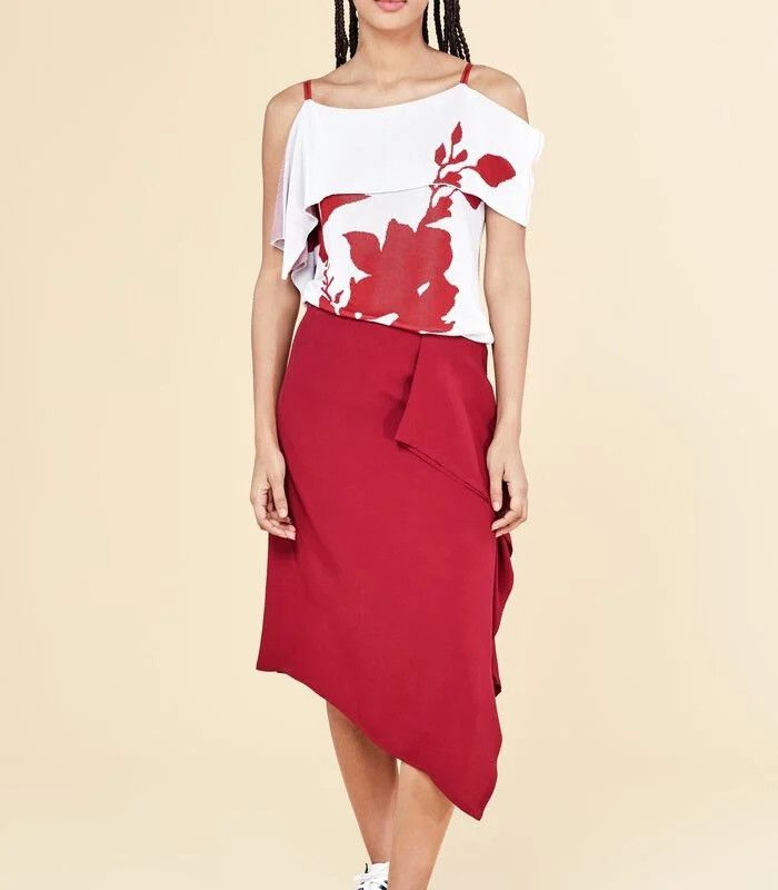 Cop Copine × Vintage COP COPINE VISCOSE ASYMMETRIC MIDI SKIRT VINTAGE Size 28" / US 6 / IT 42 - 9 Thumbnail