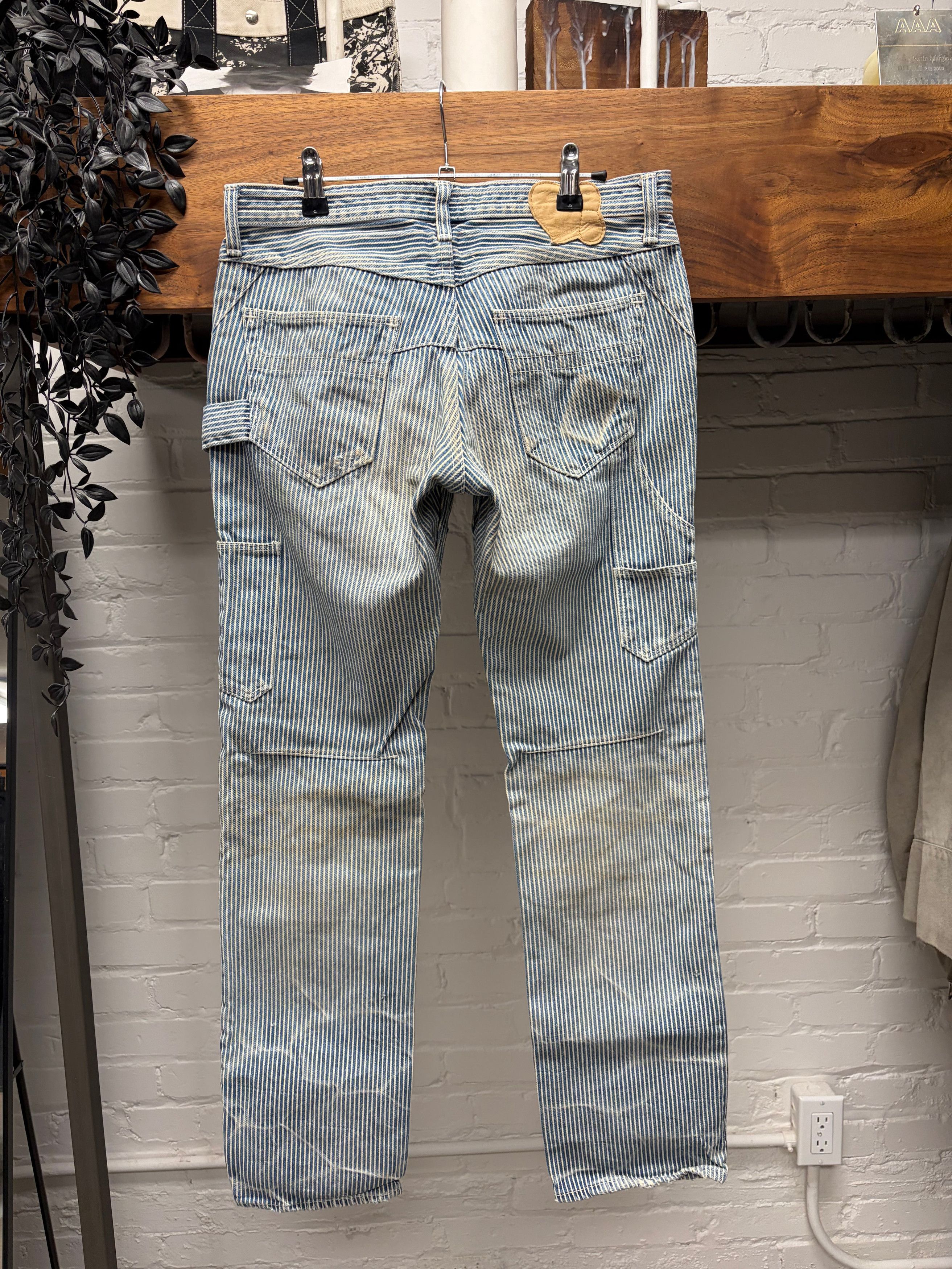 Number (N)ine Number (N)ine ‘Crying Heart Patch’ Hickory Striped Blue Skinny Jeans Size US 30 / EU 46 - 4 Thumbnail