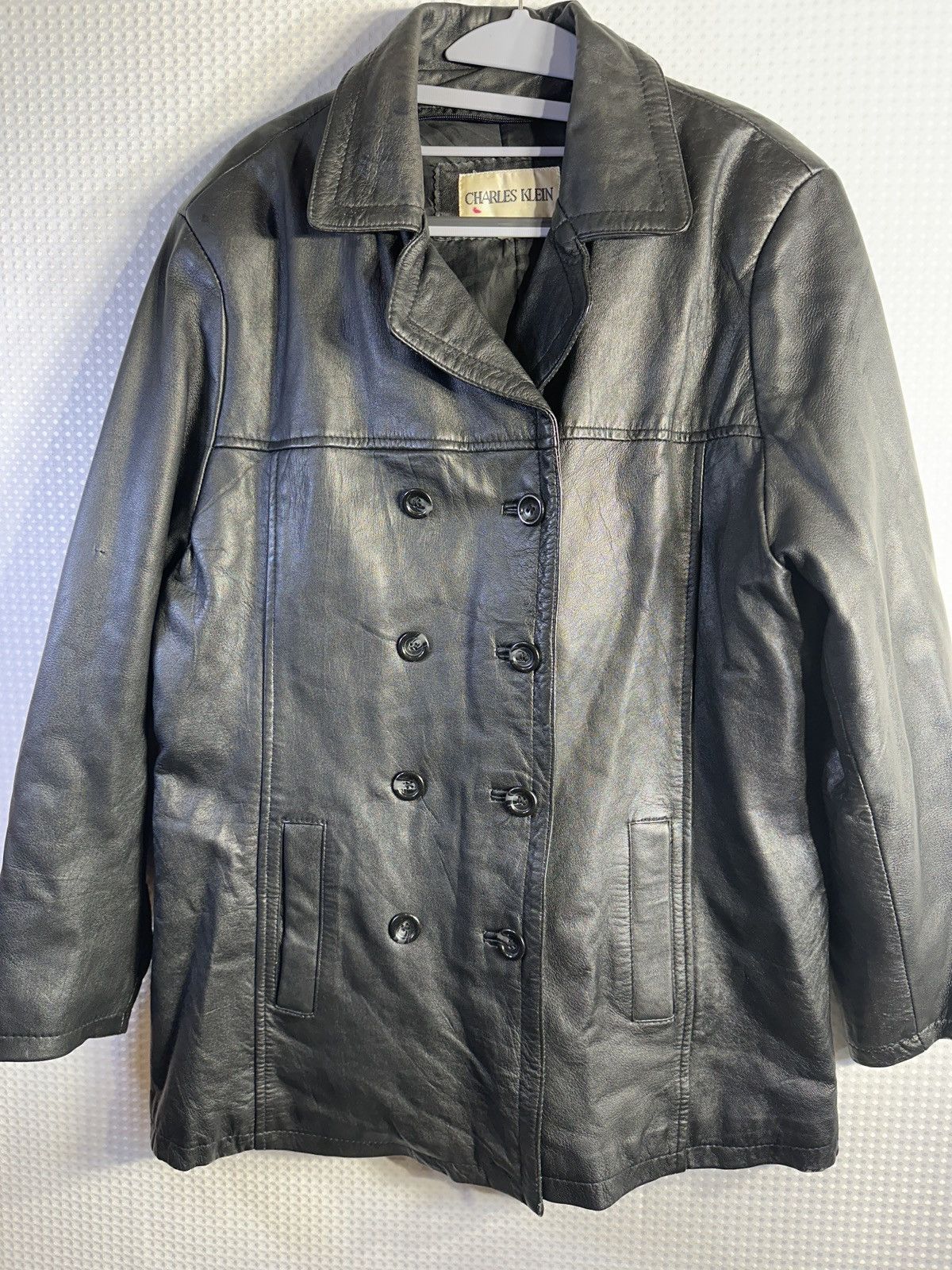 Other Charles Klein Leather Peacoat Jacket Size XL / US 12-14 / IT 48-50 - 1 Thumbnail