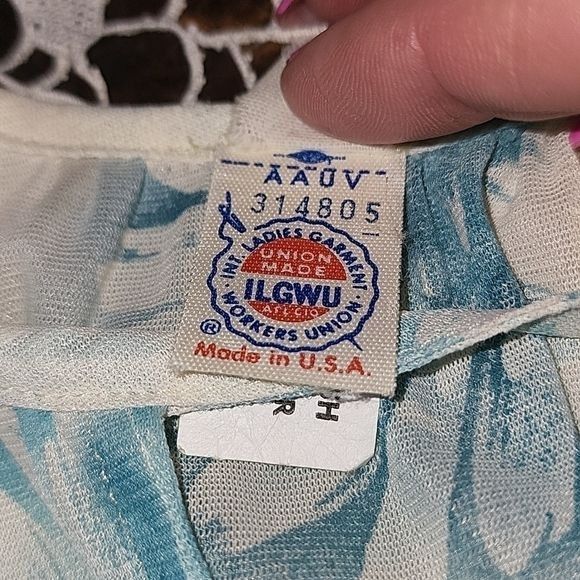 Vintage Vintage Union Tag Made in USA Floral Sz. 9 Slitted Pullover Size L / US 10 / IT 46 - 10 Thumbnail