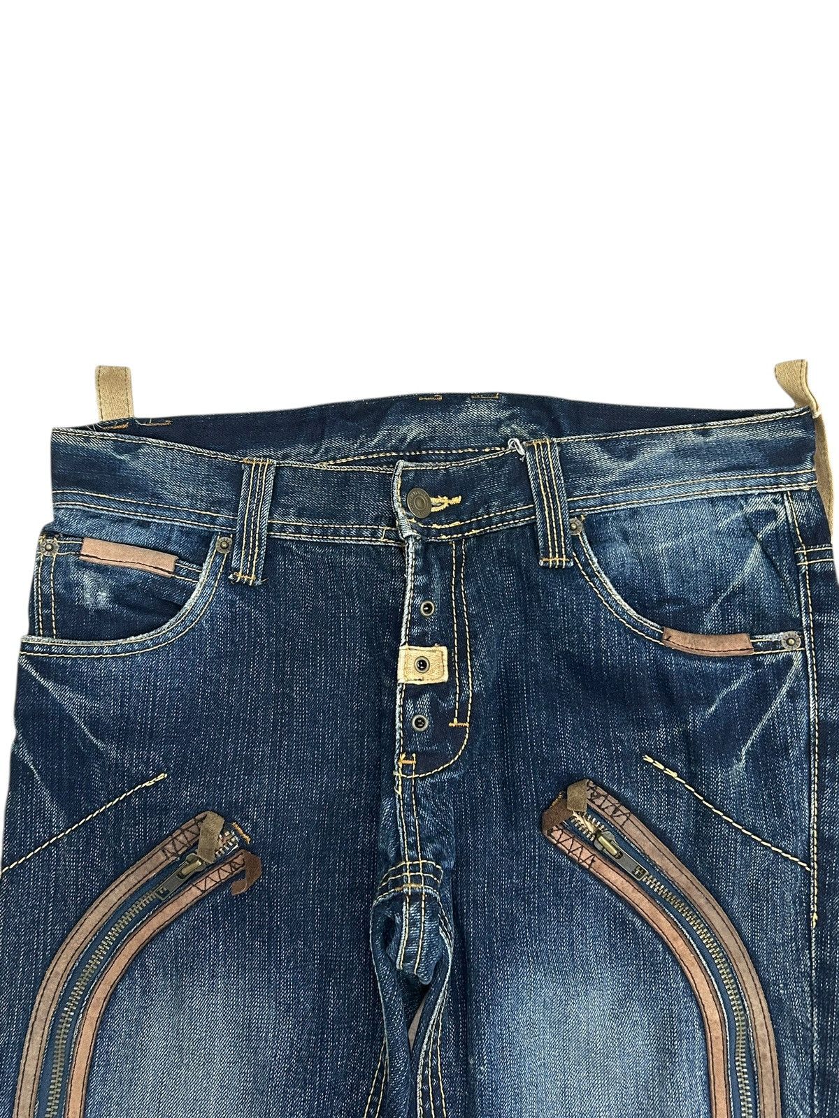 PPFM Vintage PPFM Jeans Unique Pocket Style Straight Leg Size US 30 / EU 46 - 8 Thumbnail