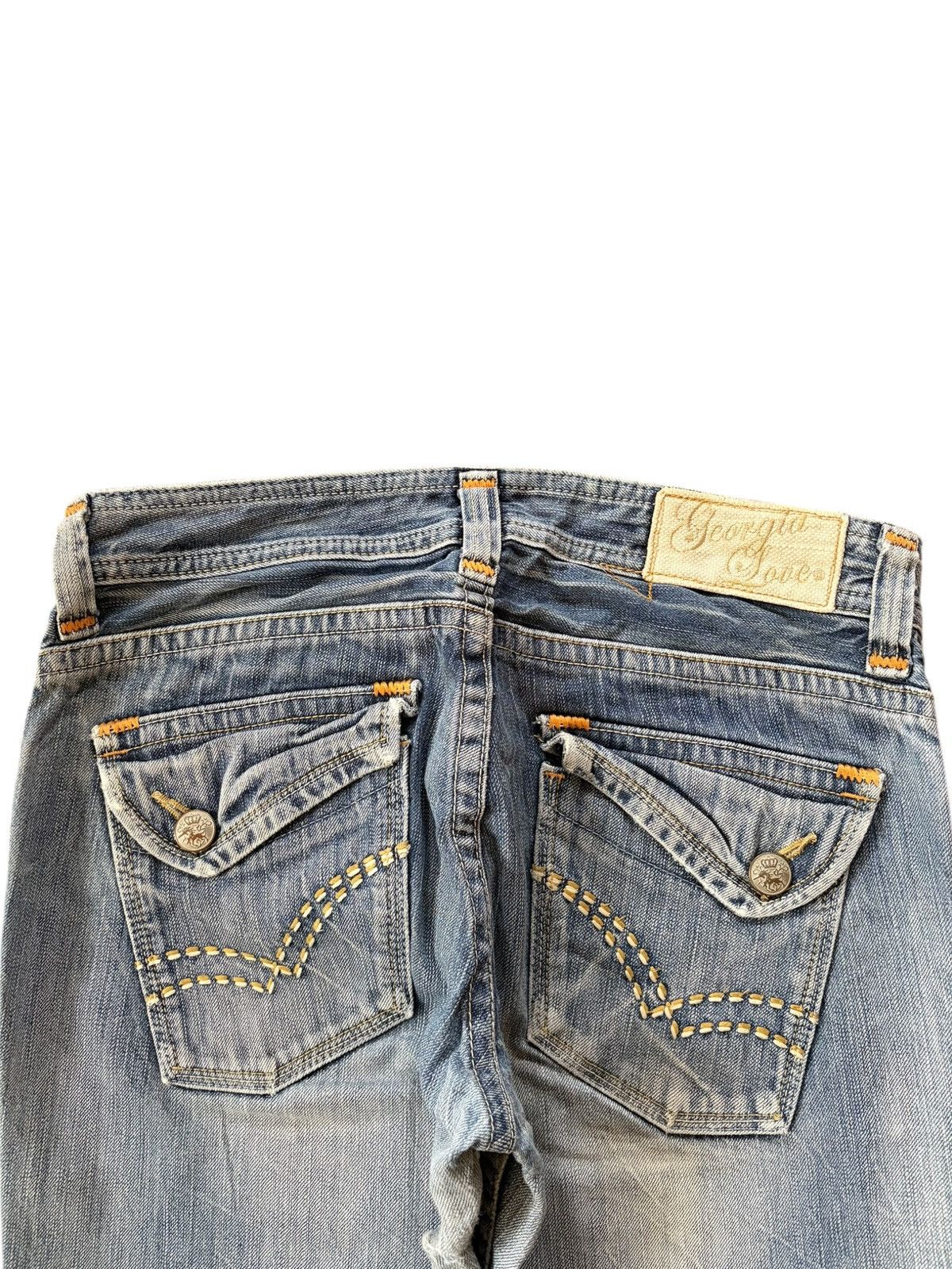 Hysteric Glamour Vintage Japanese Brand Faded Wash Distress Flare Jeans Size 30" / US 8 / IT 44 - 4 Thumbnail