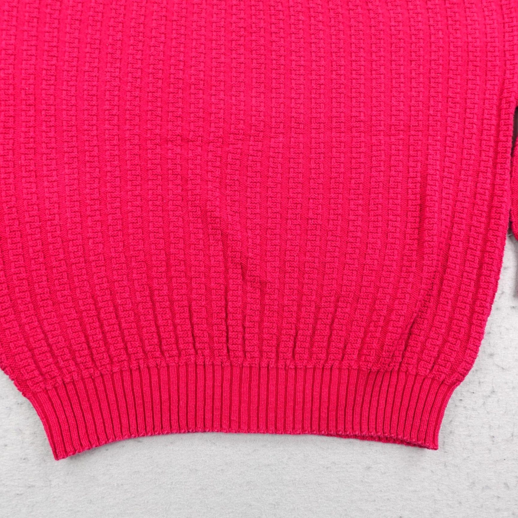 Lands' End VINTAGE Lands' End Sweater Shirt Men M Pink Textured Knit Pullover Crew Neck 90s USA Mens Size US M / EU 48-50 / 2 - 3 Thumbnail